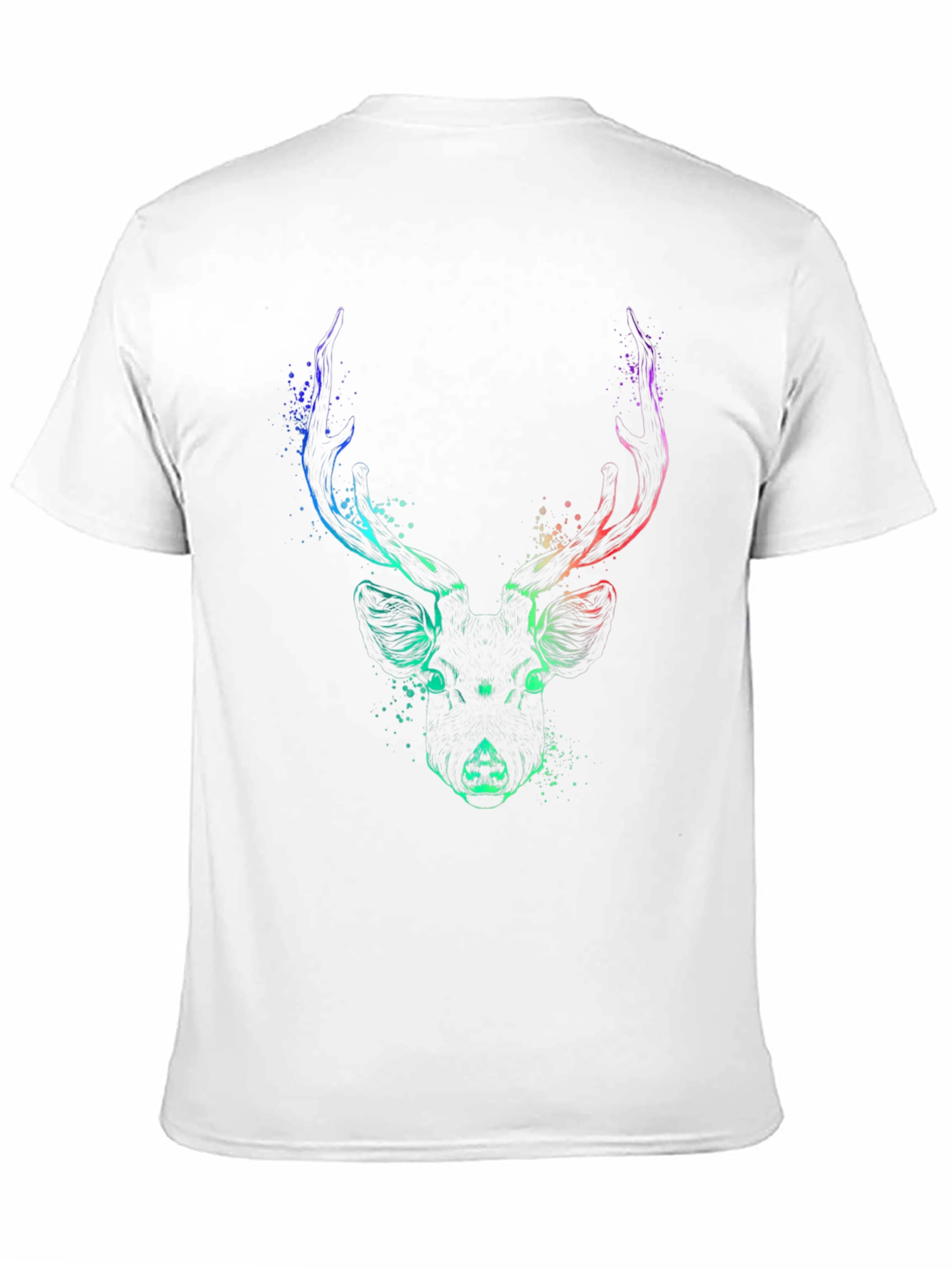 Abstract Deer Graphic Black T-Shirt