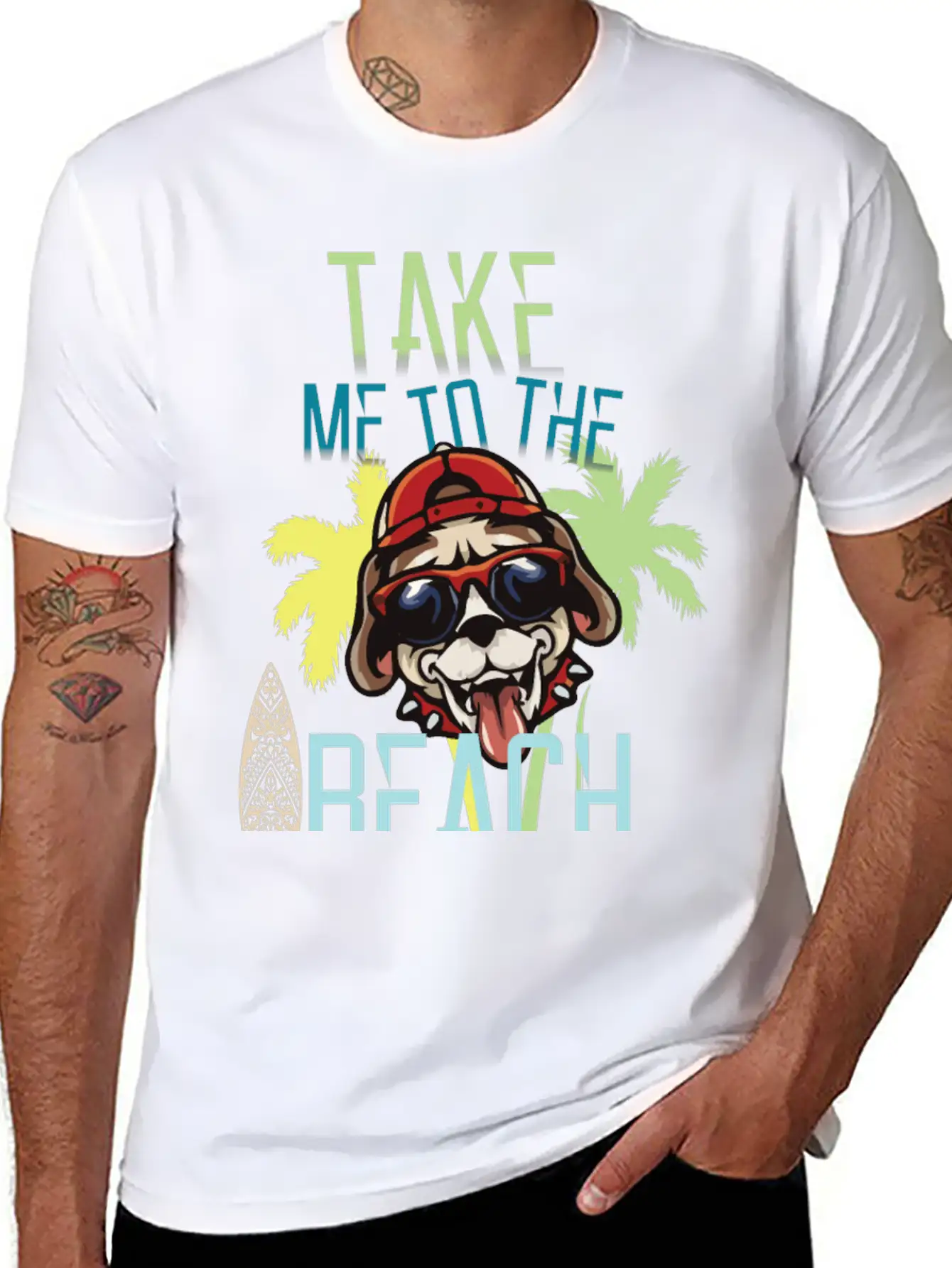Take Me To The Beach - Dog Lover Basic Graphic T-Shirt – Daily Comfort In Soft Cotton