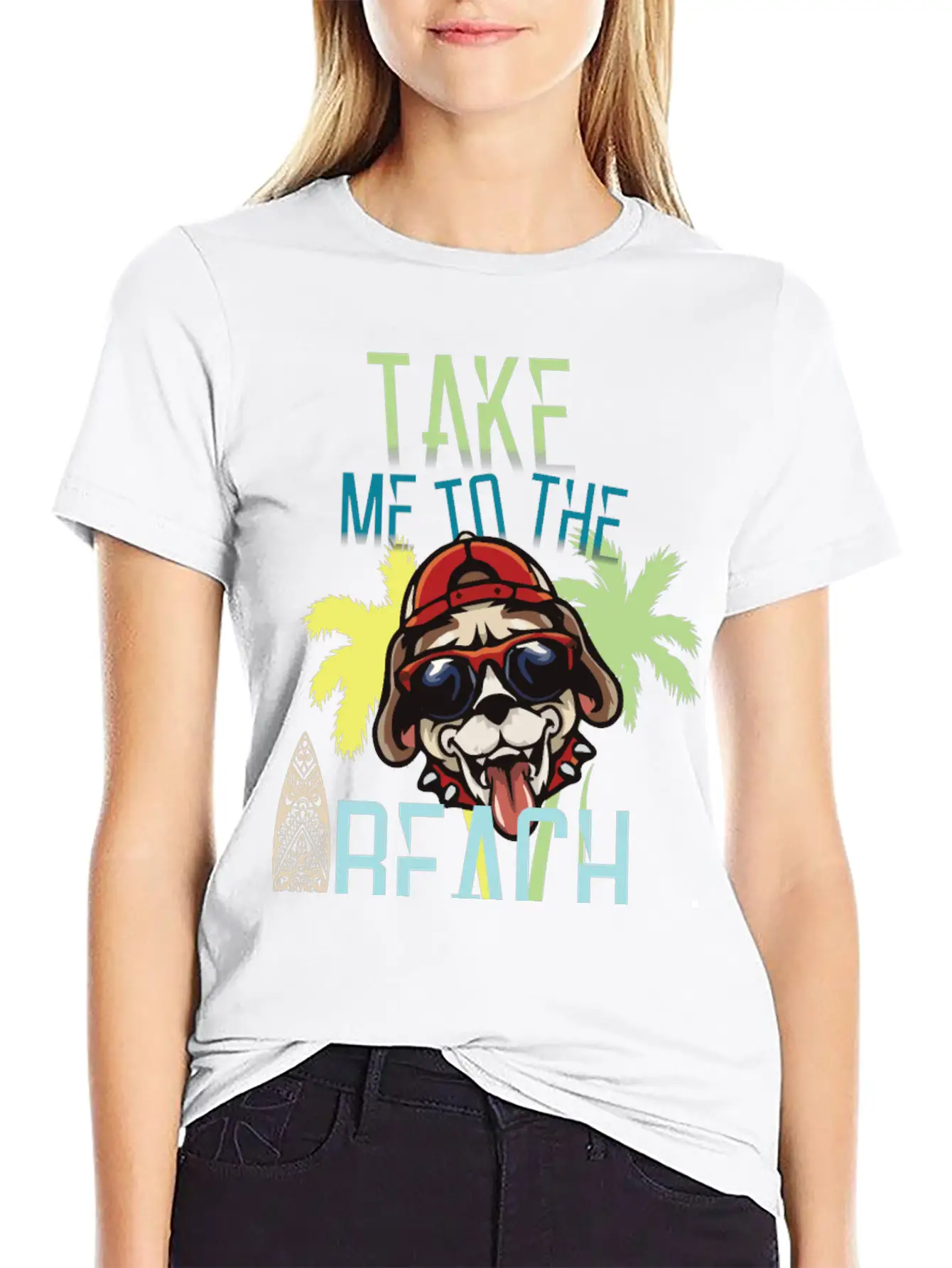 Take Me To The Beach - Dog Lover Basic Graphic T-Shirt – Daily Comfort In Soft Cotton