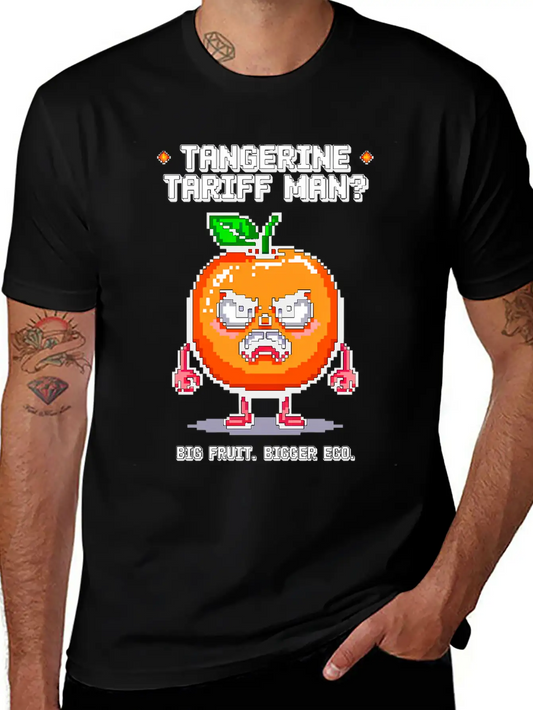 Tangerine Tariff Man? Big Fruit. Bigger Ego. Unisex Short Sleeve Soft Cotton T-Shirt – Casual Everyday Wear