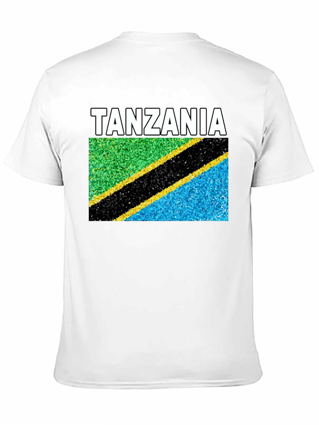 Tanzania Flag Stained Glass Artistic Design Stylish Everyday T-Shirt – Unisex Basic Cotton Tee