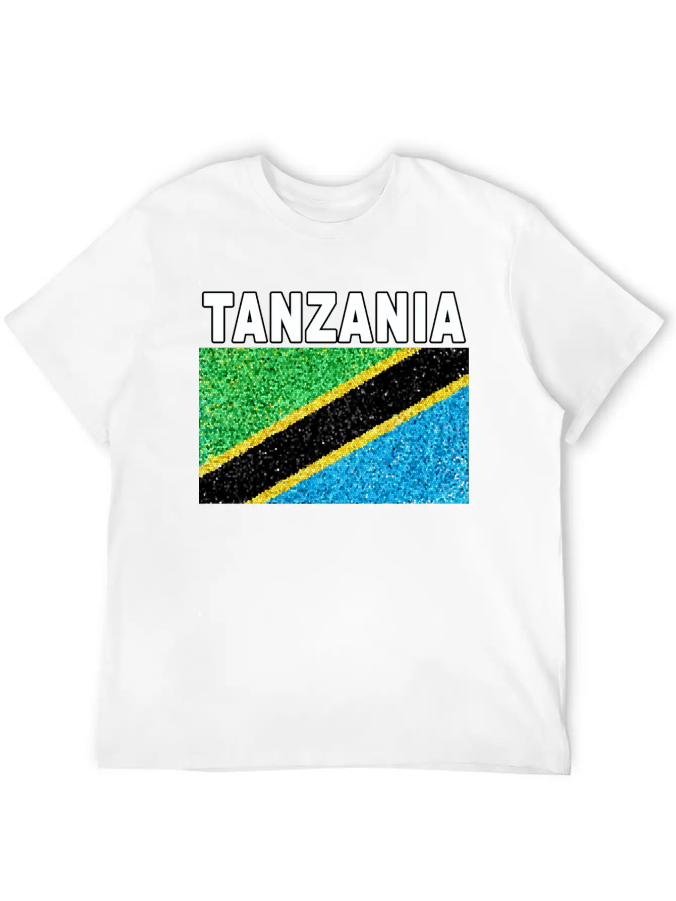 Tanzania Flag Stained Glass Artistic Design Stylish Everyday T-Shirt – Unisex Basic Cotton Tee