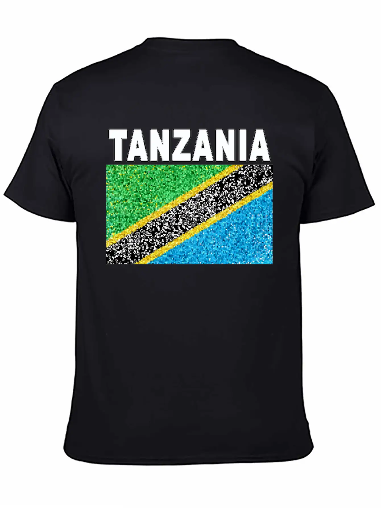 Tanzania Flag Stained Glass Artistic Design Stylish Everyday T-Shirt – Unisex Basic Cotton Tee