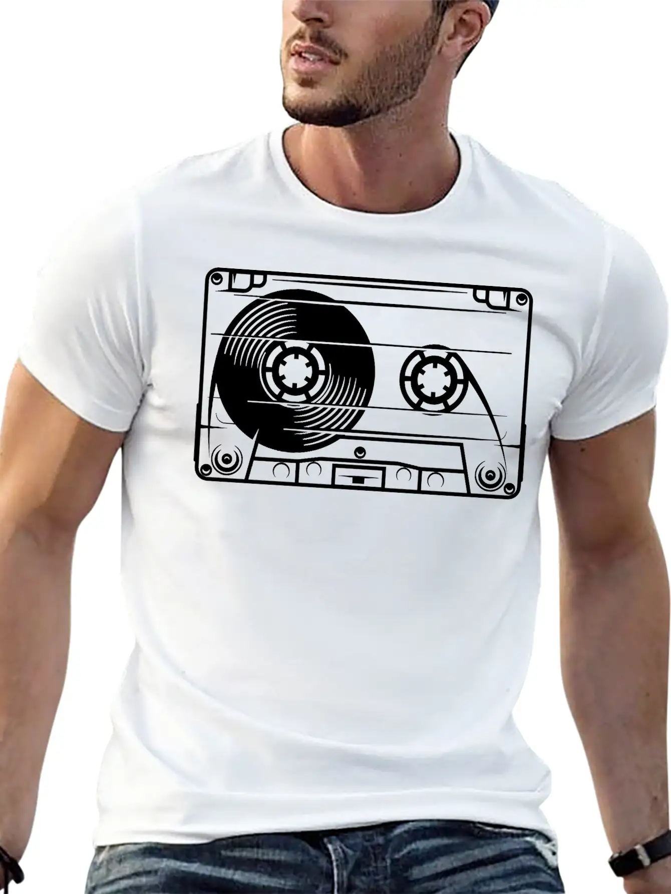 Tape Unisex Short Sleeve Soft Cotton T-Shirt – Casual Everyday Wear