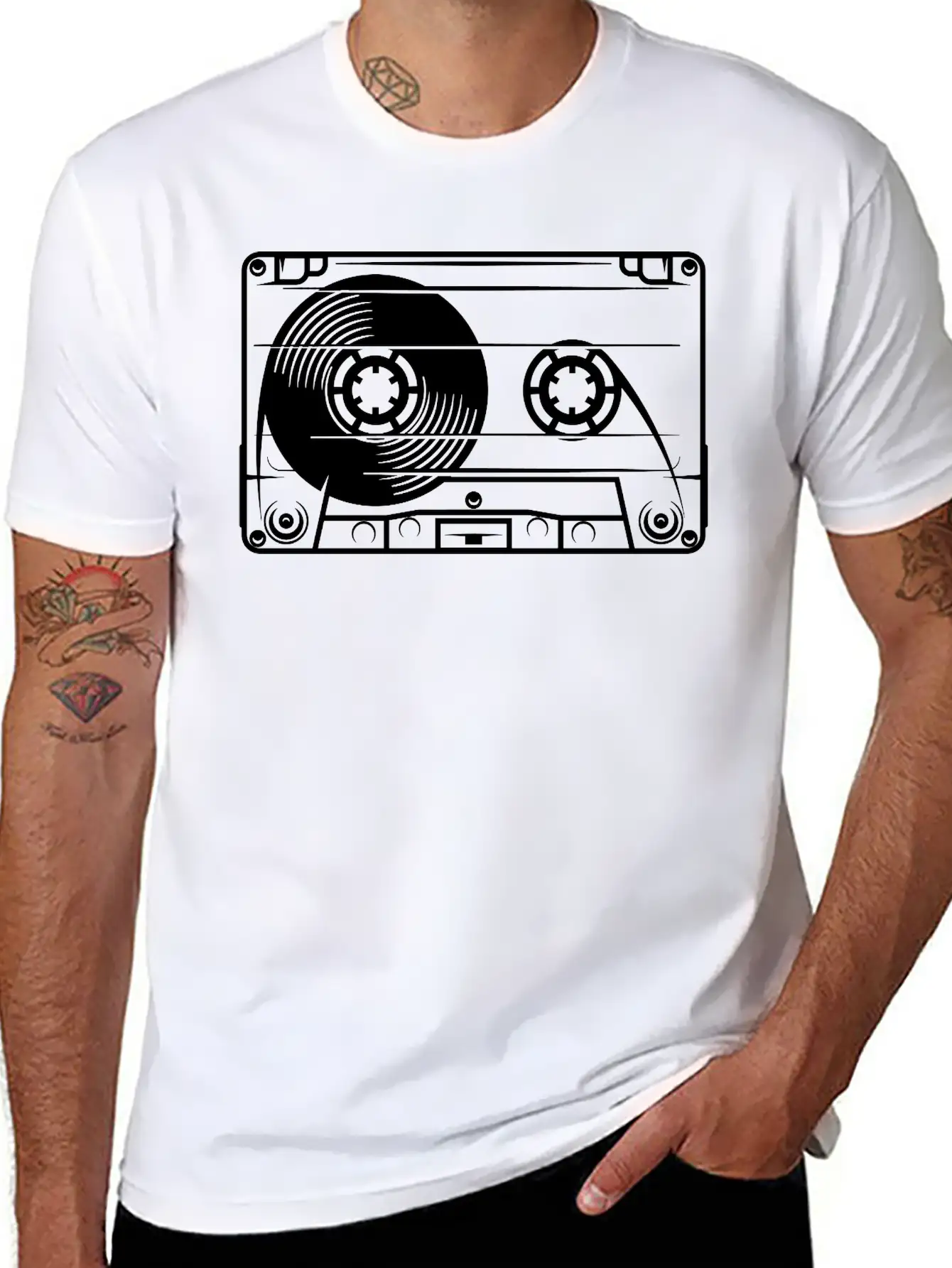 Tape Unisex Short Sleeve Soft Cotton T-Shirt – Casual Everyday Wear