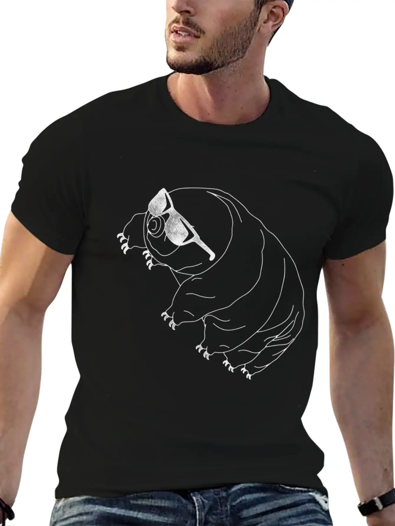 Tardigrade Simple Water Bear With Sunglasses Stylish Everyday T-Shirt – Unisex Basic Cotton Tee