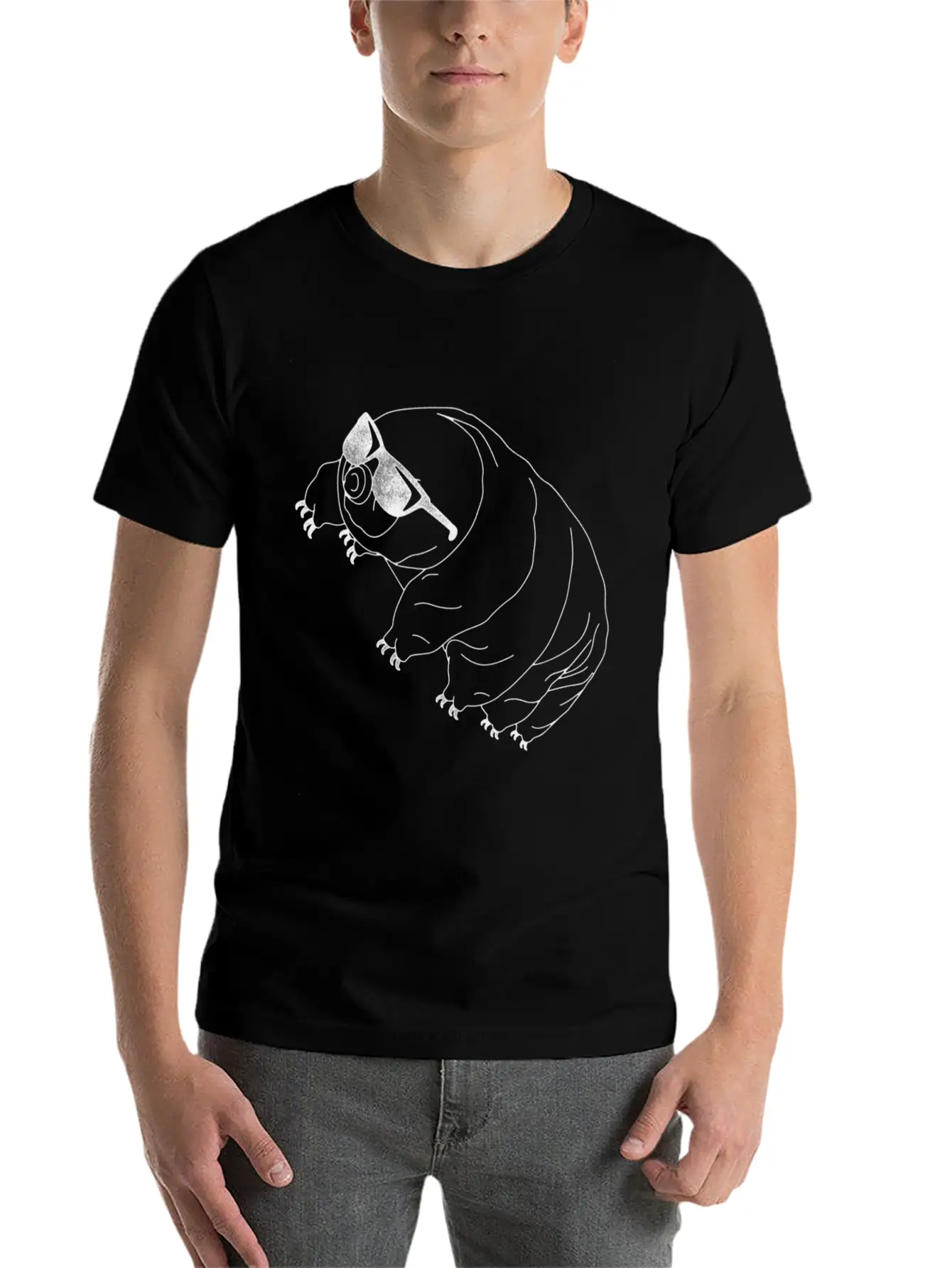 Tardigrade Simple Water Bear With Sunglasses Stylish Everyday T-Shirt – Unisex Basic Cotton Tee