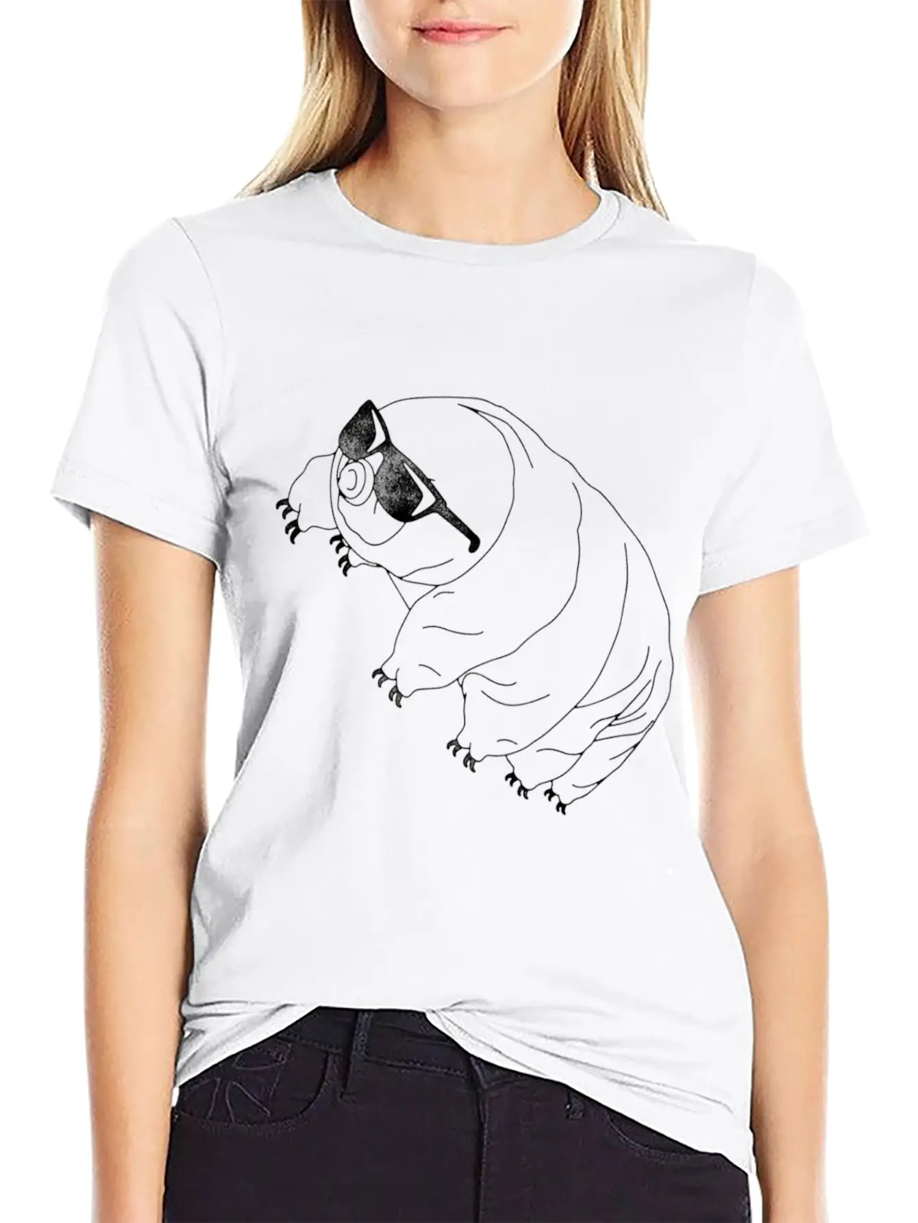 Tardigrade Simple Water Bear With Sunglasses Stylish Everyday T-Shirt – Unisex Basic Cotton Tee