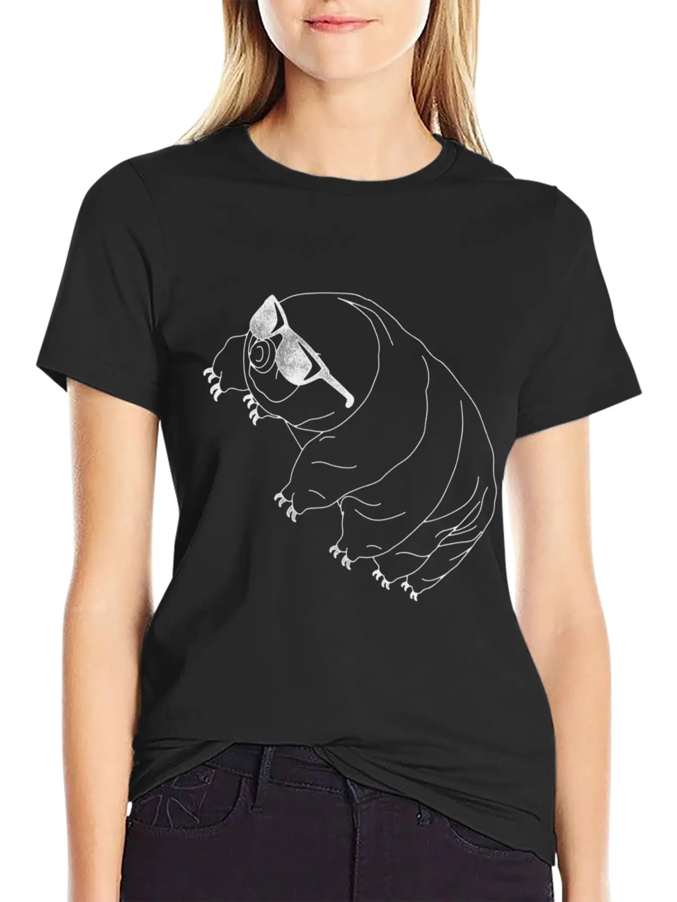 Tardigrade Simple Water Bear With Sunglasses Stylish Everyday T-Shirt – Unisex Basic Cotton Tee