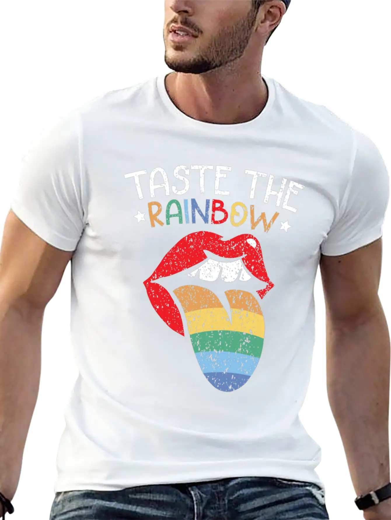 Taste The Rainbow Lover Rainbow Whisperer Stylish Everyday T-Shirt – Unisex Basic Cotton Tee