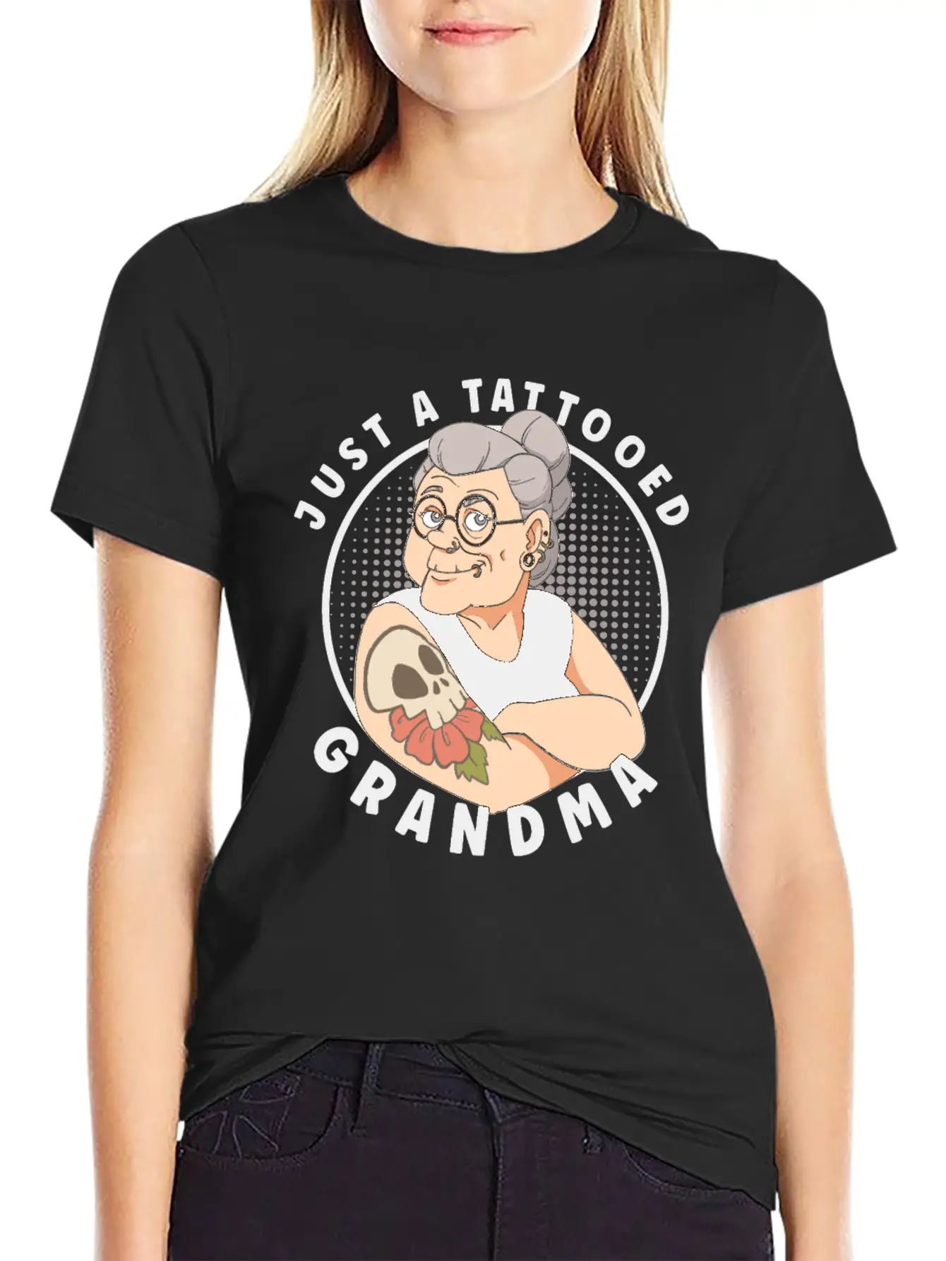 TATTOED GRANDMA TATTOO ARTIST INKING TATTOOS Timeless Short Sleeve Tee – Comfy And Minimalist Design