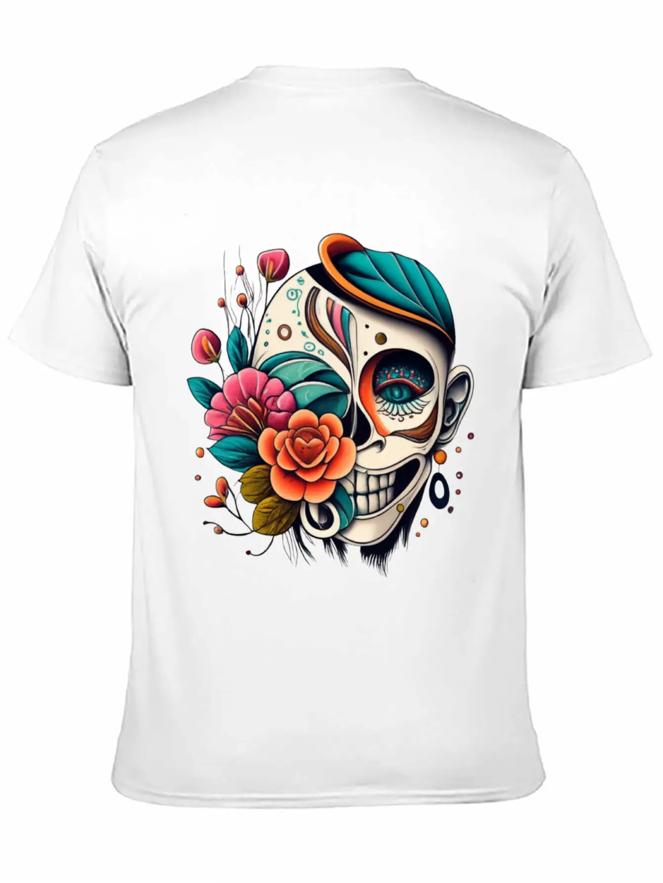 Tattoo Art, Flower, Skeleton Basic Graphic T-Shirt – Daily Comfort In Soft Cotton