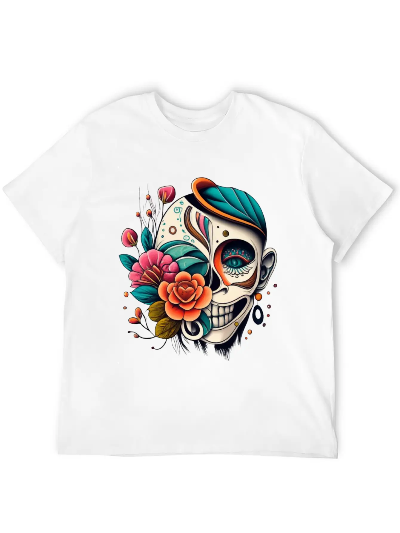 Tattoo Art, Flower, Skeleton Basic Graphic T-Shirt – Daily Comfort In Soft Cotton