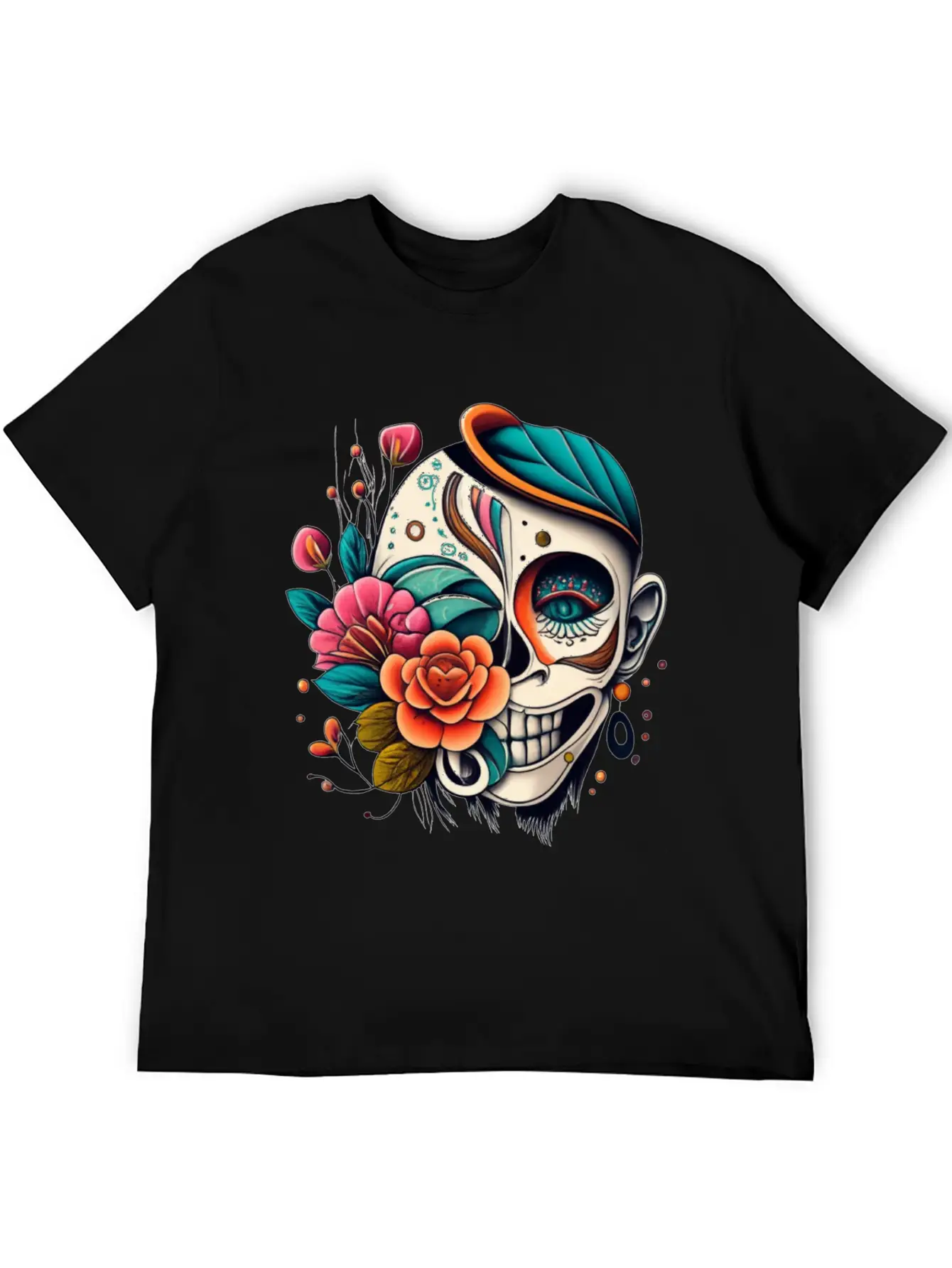 Tattoo Art, Flower, Skeleton Basic Graphic T-Shirt – Daily Comfort In Soft Cotton