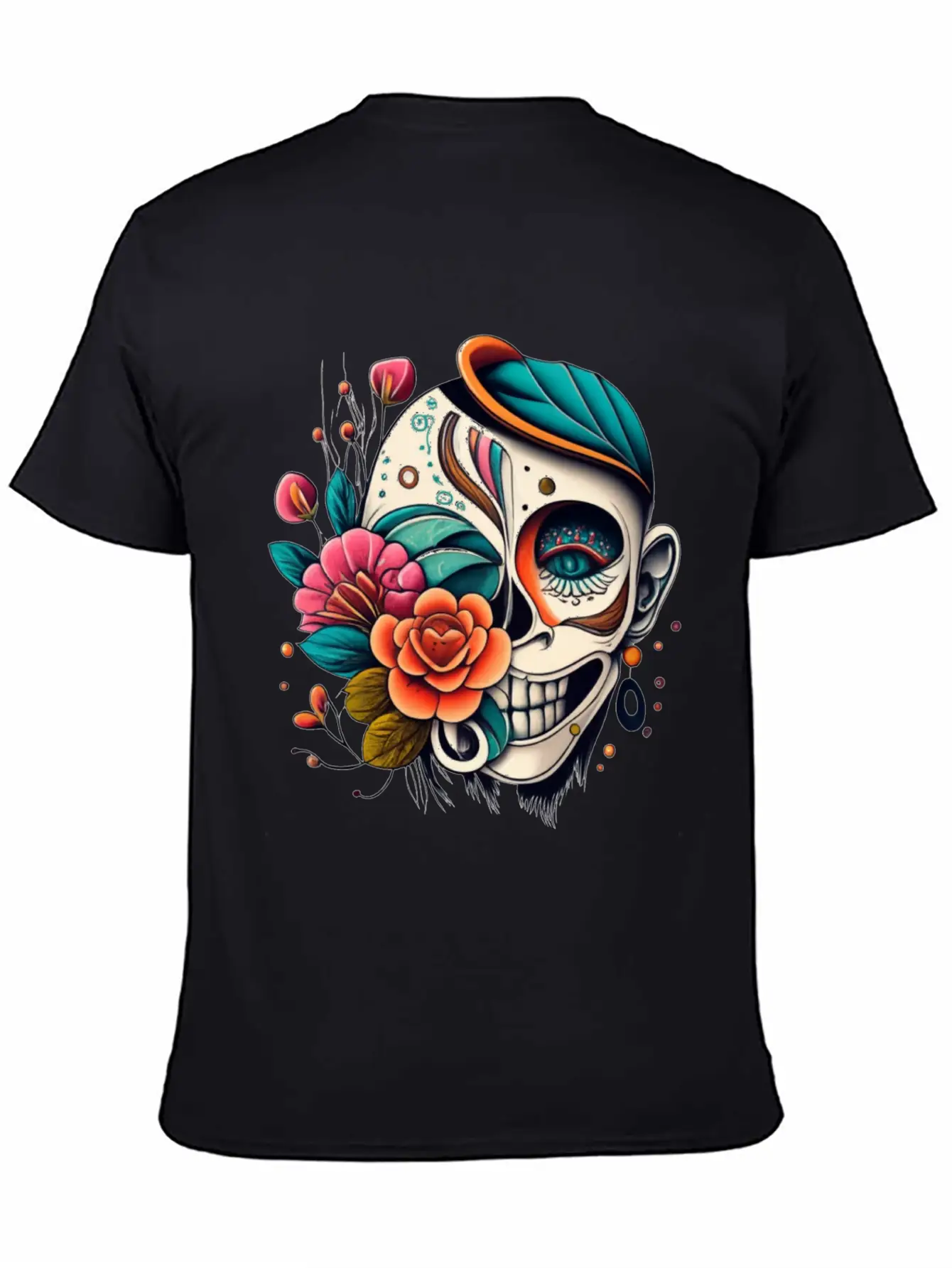 Tattoo Art, Flower, Skeleton Basic Graphic T-Shirt – Daily Comfort In Soft Cotton