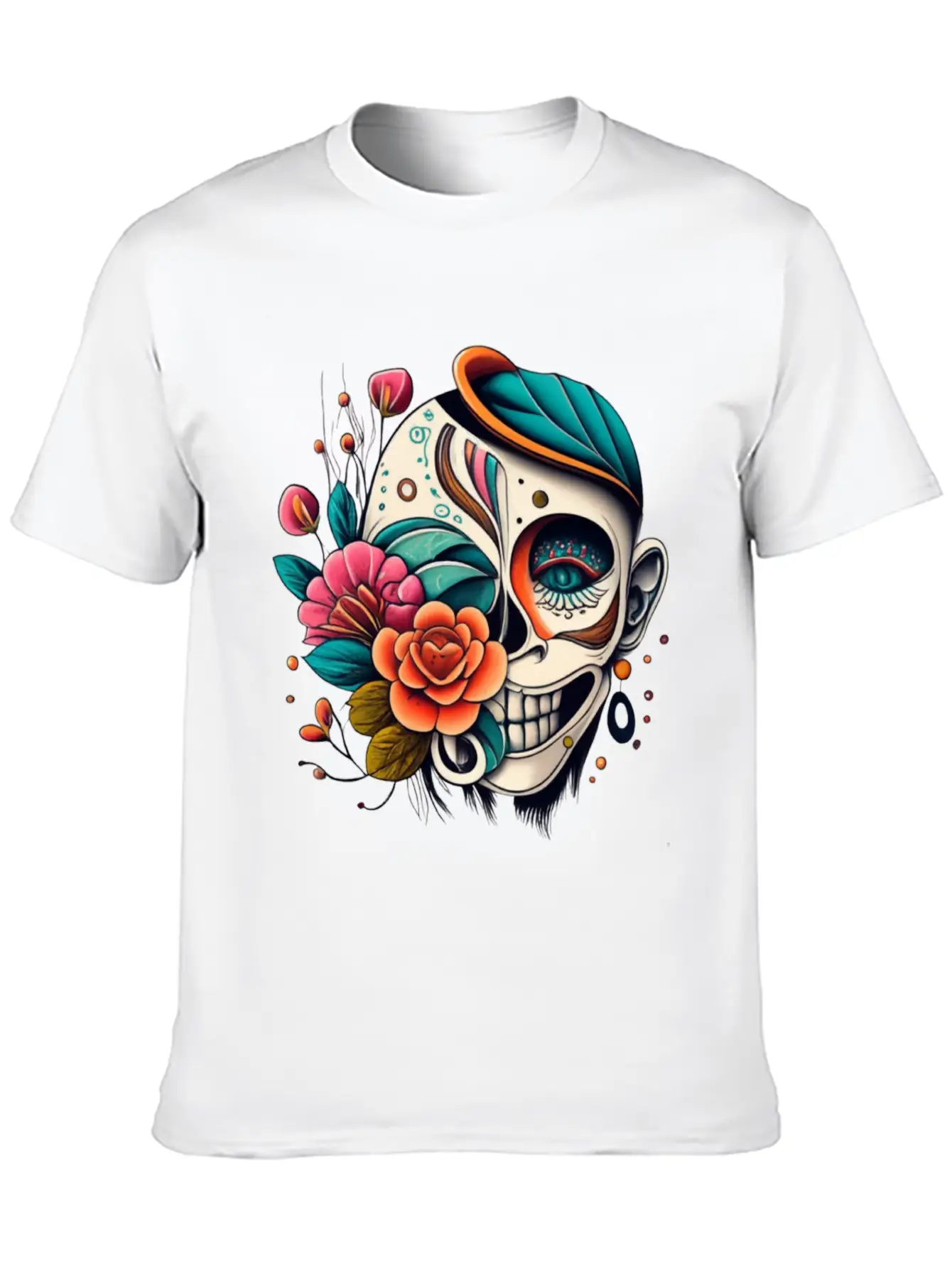 Tattoo Art, Flower, Skeleton Basic Graphic T-Shirt – Daily Comfort In Soft Cotton
