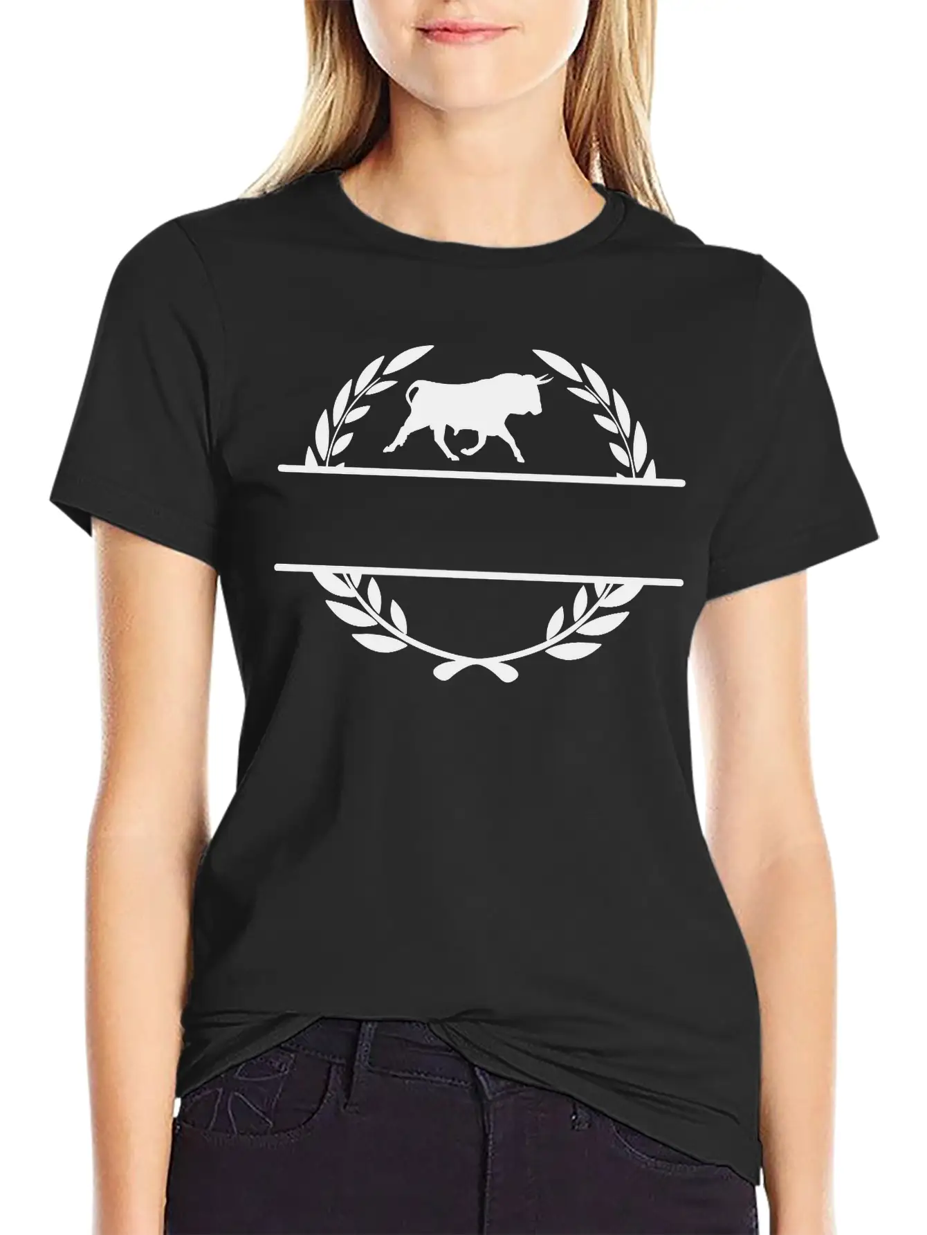 Taurus In Laurel Wreath Monogram Stylish Everyday T-Shirt – Unisex Basic Cotton Tee