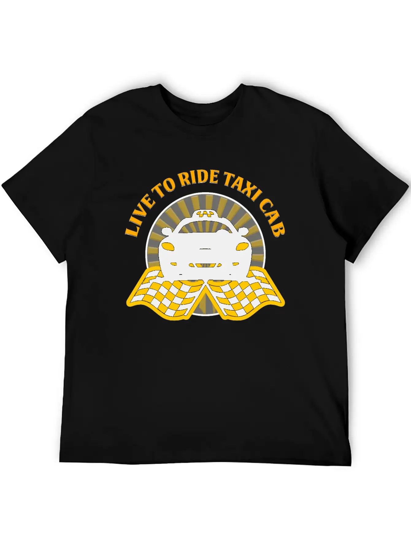 Taxi Driver - Live To Ride Taxi Cab Unisex Short Sleeve Soft Cotton T-Shirt – Casual Everyday Wear