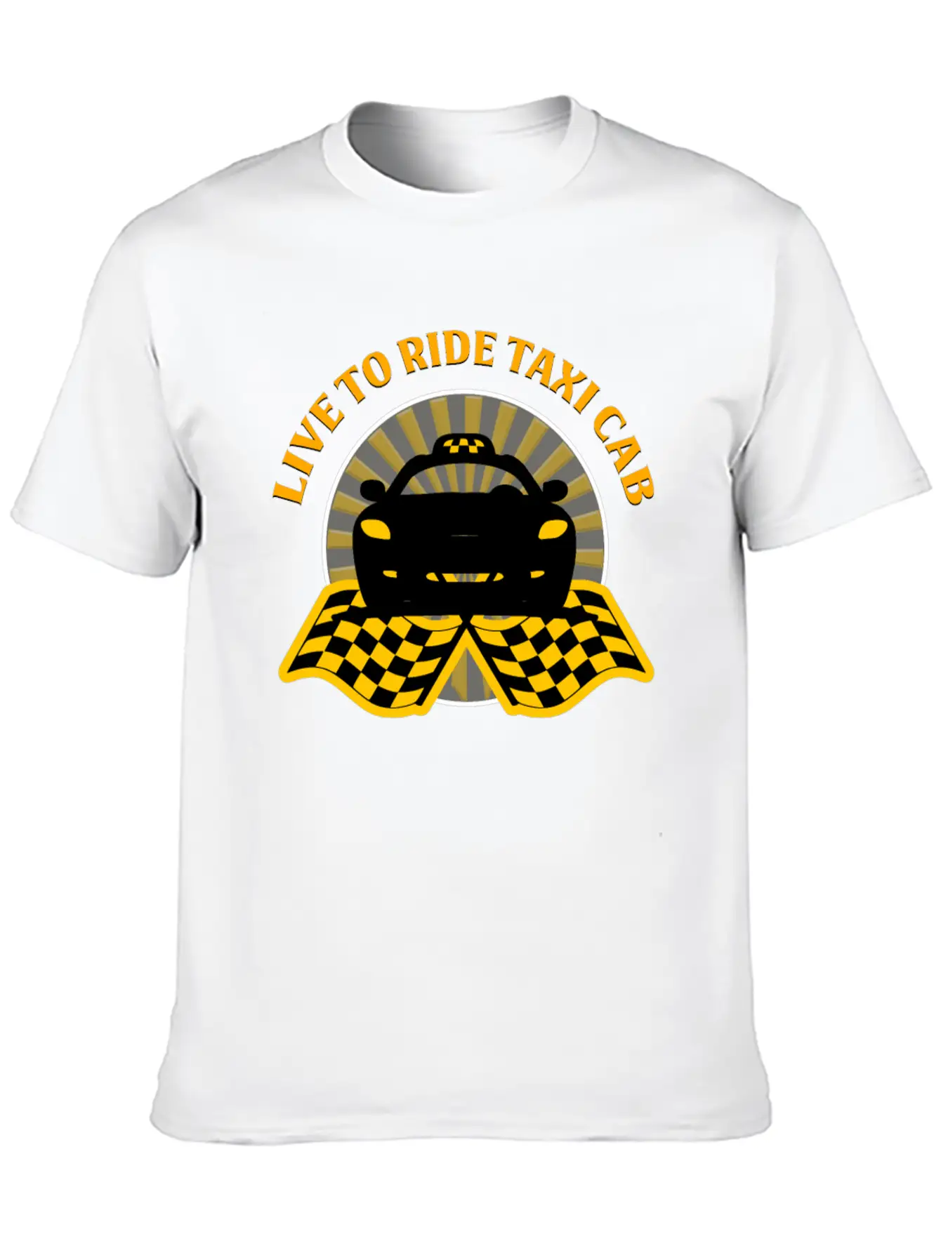 Taxi Driver - Live To Ride Taxi Cab Unisex Short Sleeve Soft Cotton T-Shirt – Casual Everyday Wear