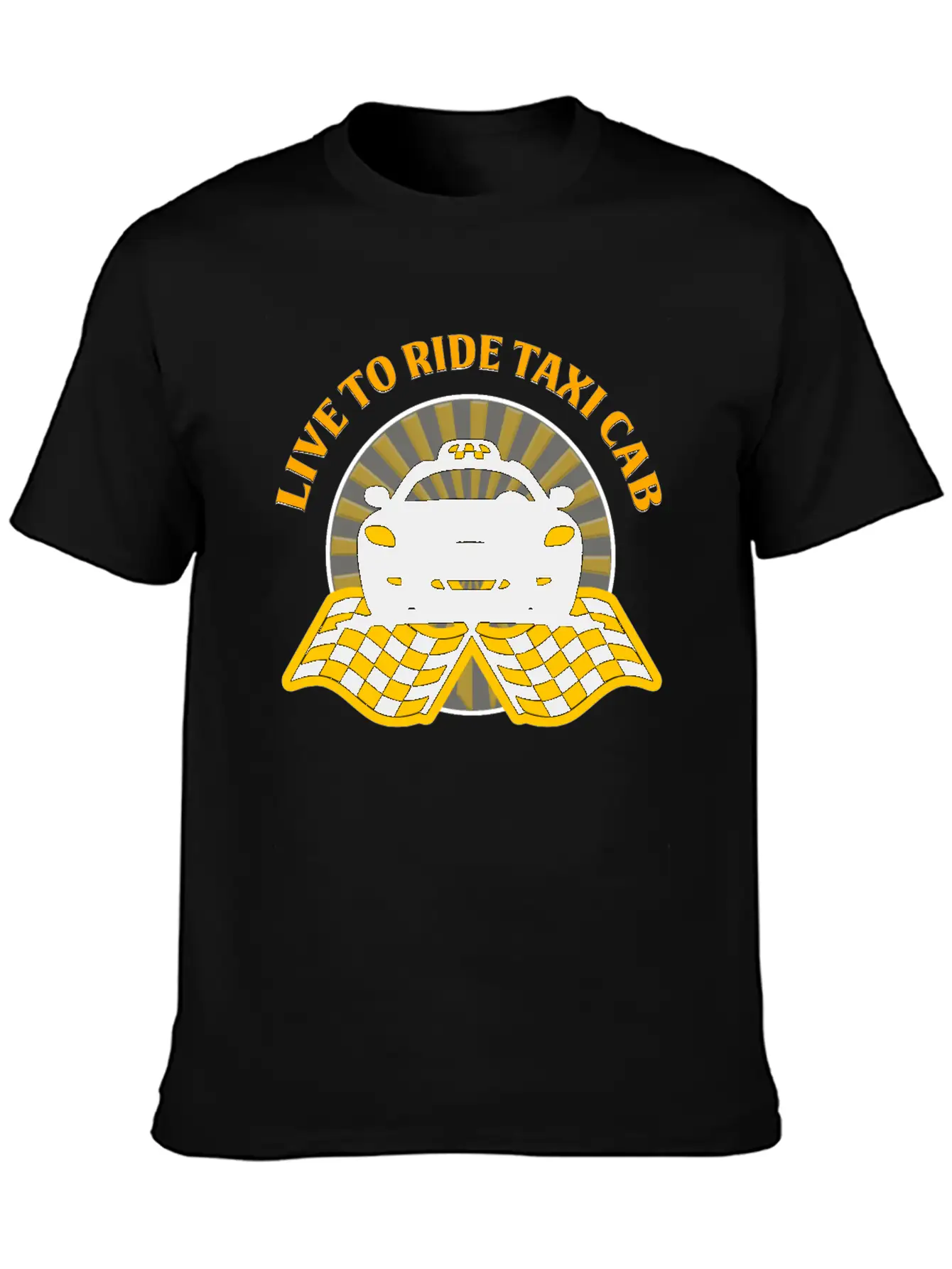 Taxi Driver - Live To Ride Taxi Cab Unisex Short Sleeve Soft Cotton T-Shirt – Casual Everyday Wear