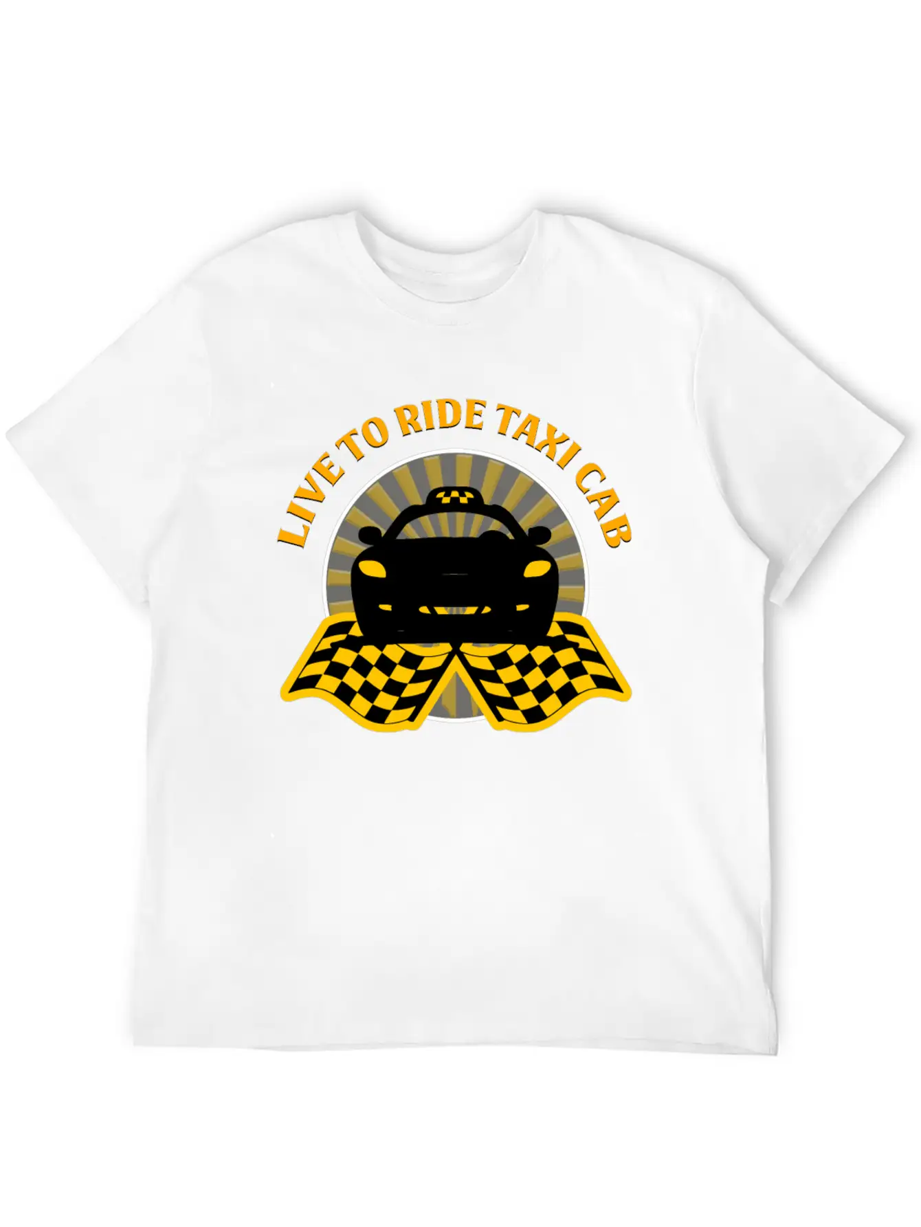 Taxi Driver - Live To Ride Taxi Cab Unisex Short Sleeve Soft Cotton T-Shirt – Casual Everyday Wear