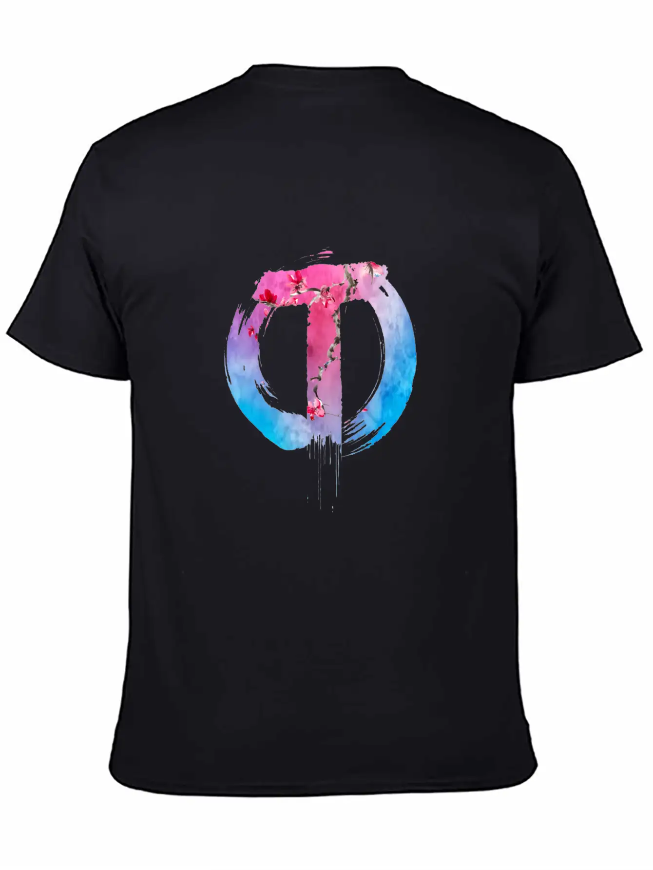 TazzAssIn Watercolor Cherry Blossom Logo Unisex Short Sleeve Soft Cotton T-Shirt – Casual Everyday Wear