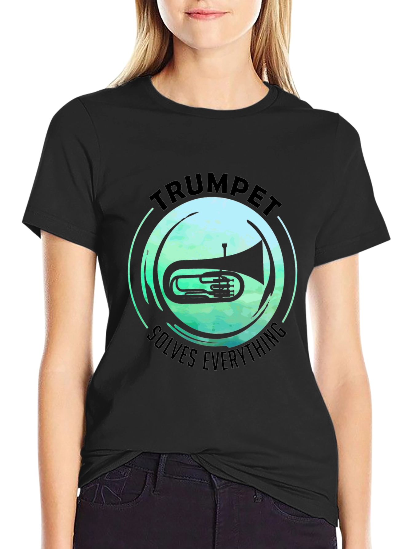 Trumpet Solves Everything T-Shirt - Music Lover Tee