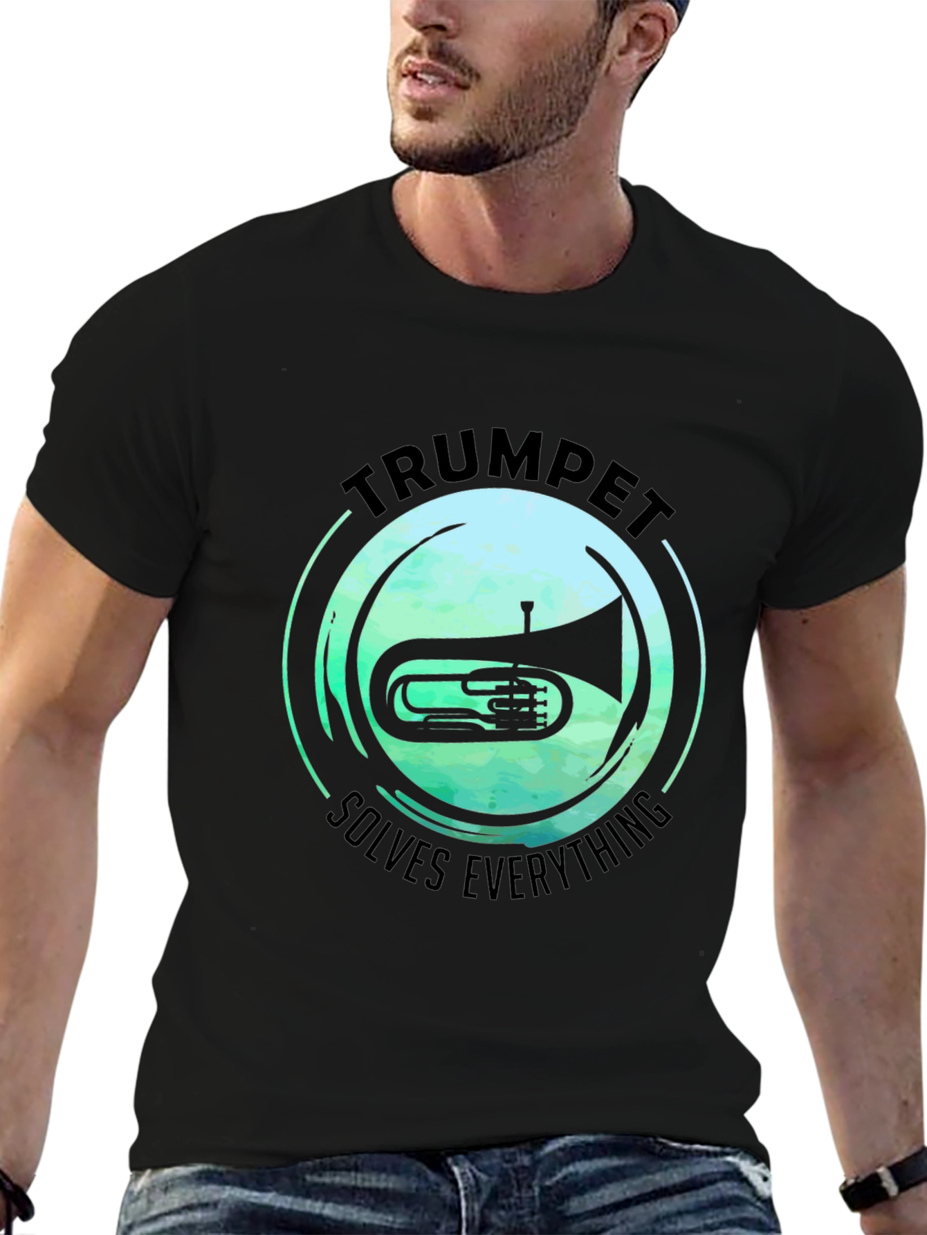 Trumpet Solves Everything T-Shirt - Music Lover Tee