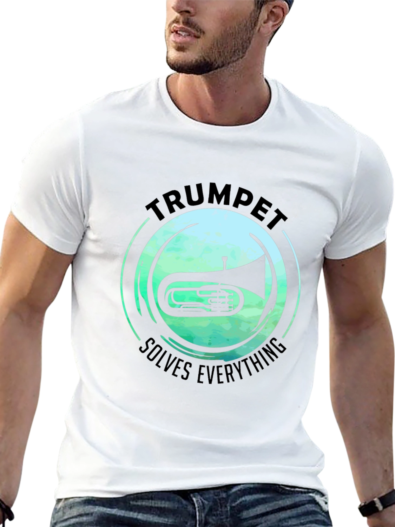 Trumpet Solves Everything T-Shirt - Music Lover Tee