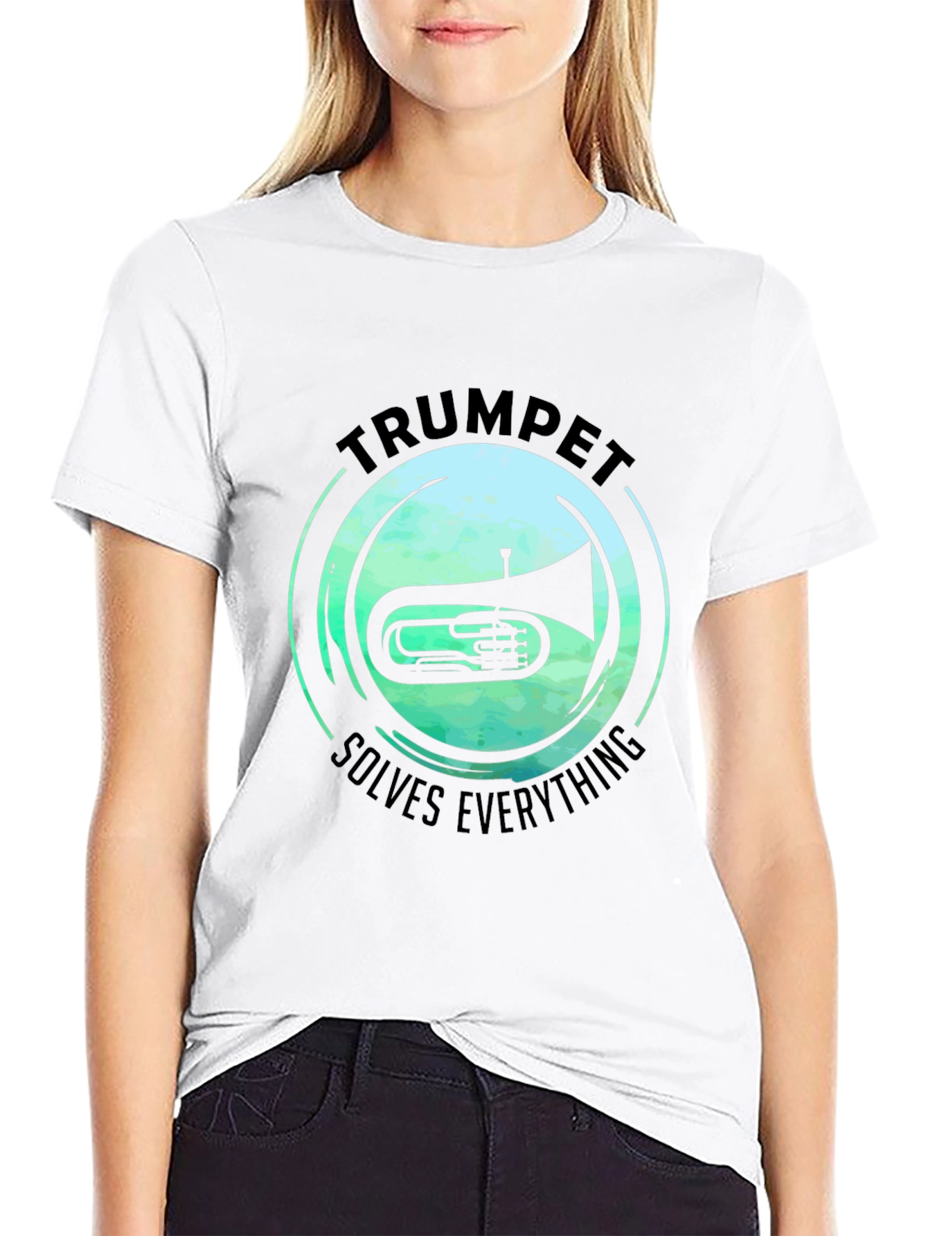 Trumpet Solves Everything T-Shirt - Music Lover Tee