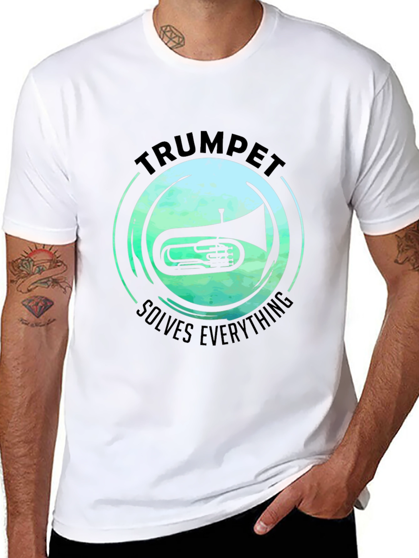 Trumpet Solves Everything T-Shirt - Music Lover Tee
