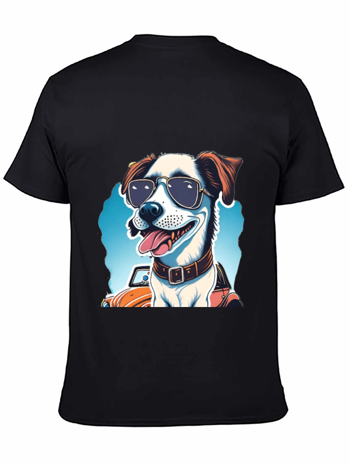 Cool Dog Tee: Sunglasses Pup Car Ride