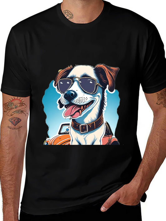 Cool Dog Tee: Sunglasses Pup Car Ride