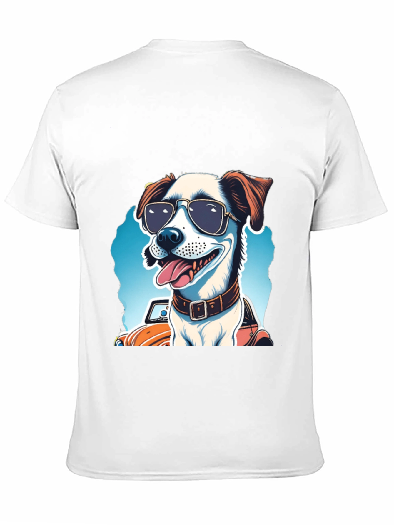 Cool Dog Tee: Sunglasses Pup Car Ride