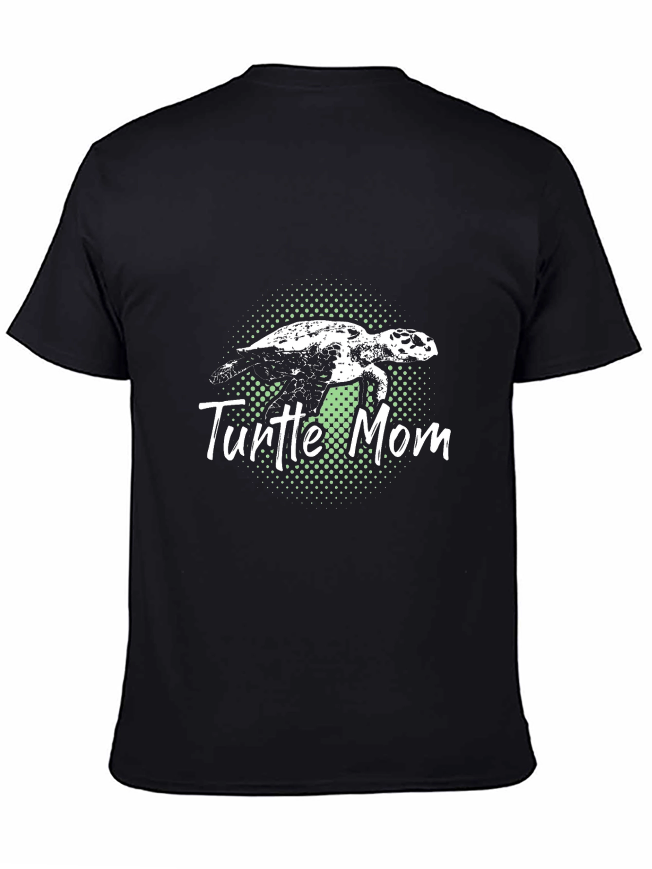 Turtle Mom Graphic Tee - Black Cotton T-Shirt