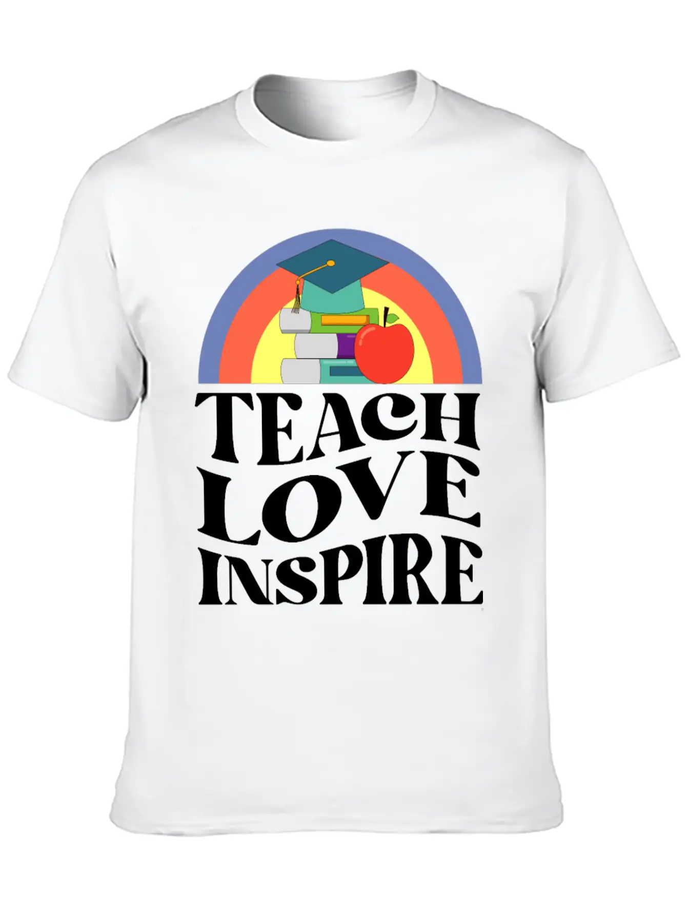 Teach Love Inspire, Teacher Inspirational Quotes Basic Graphic T-Shirt – Daily Comfort In Soft Cotton
