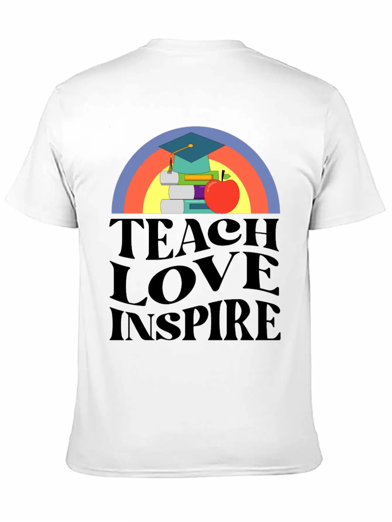 Teach Love Inspire, Teacher Inspirational Quotes Basic Graphic T-Shirt – Daily Comfort In Soft Cotton