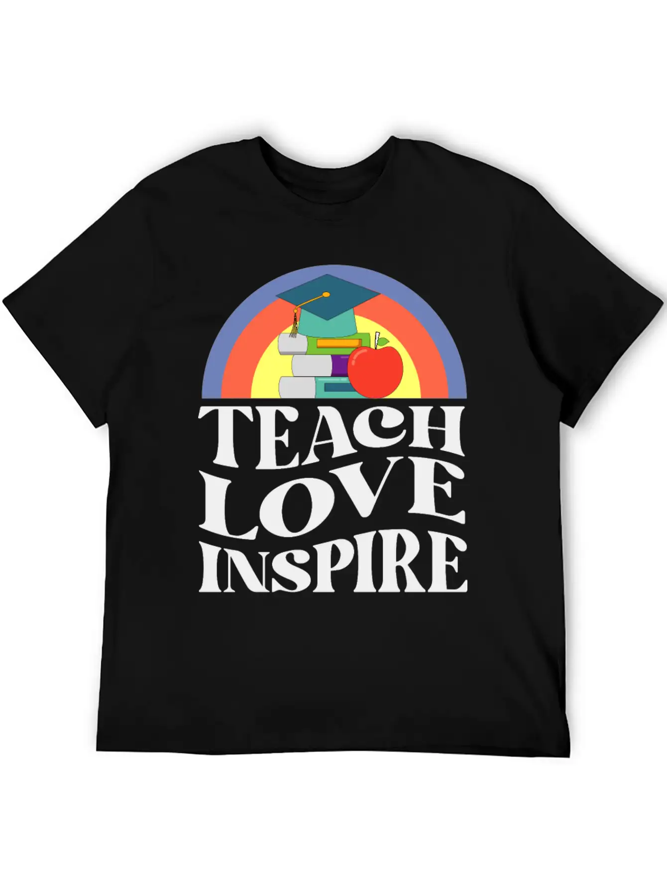 Teach Love Inspire, Teacher Inspirational Quotes Basic Graphic T-Shirt – Daily Comfort In Soft Cotton