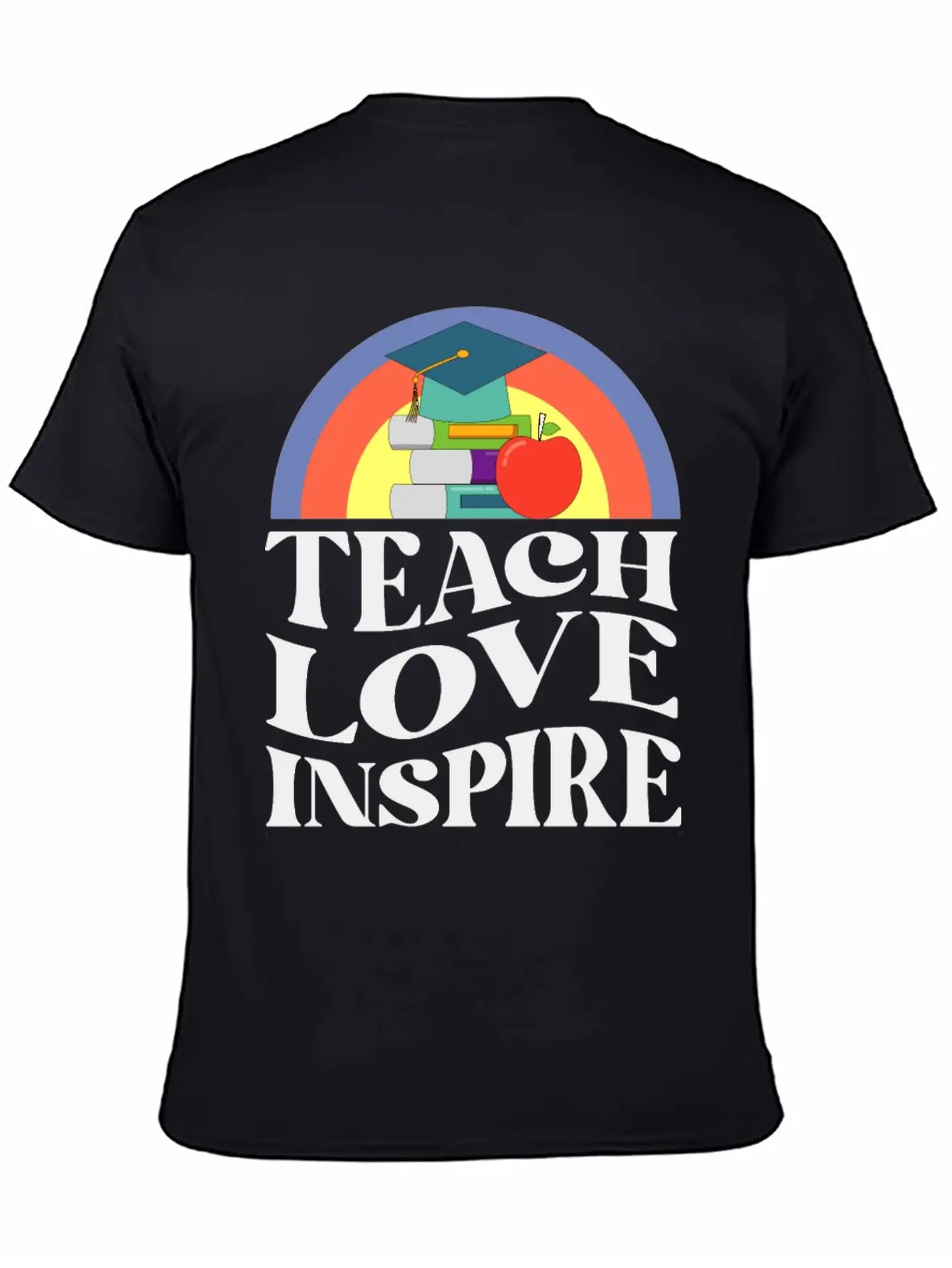 Teach Love Inspire, Teacher Inspirational Quotes Basic Graphic T-Shirt – Daily Comfort In Soft Cotton