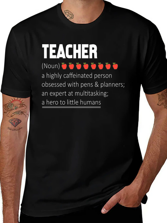 Teacher A Highly Caffeinated Person Obsessed Stylish Everyday T-Shirt – Unisex Basic Cotton Tee