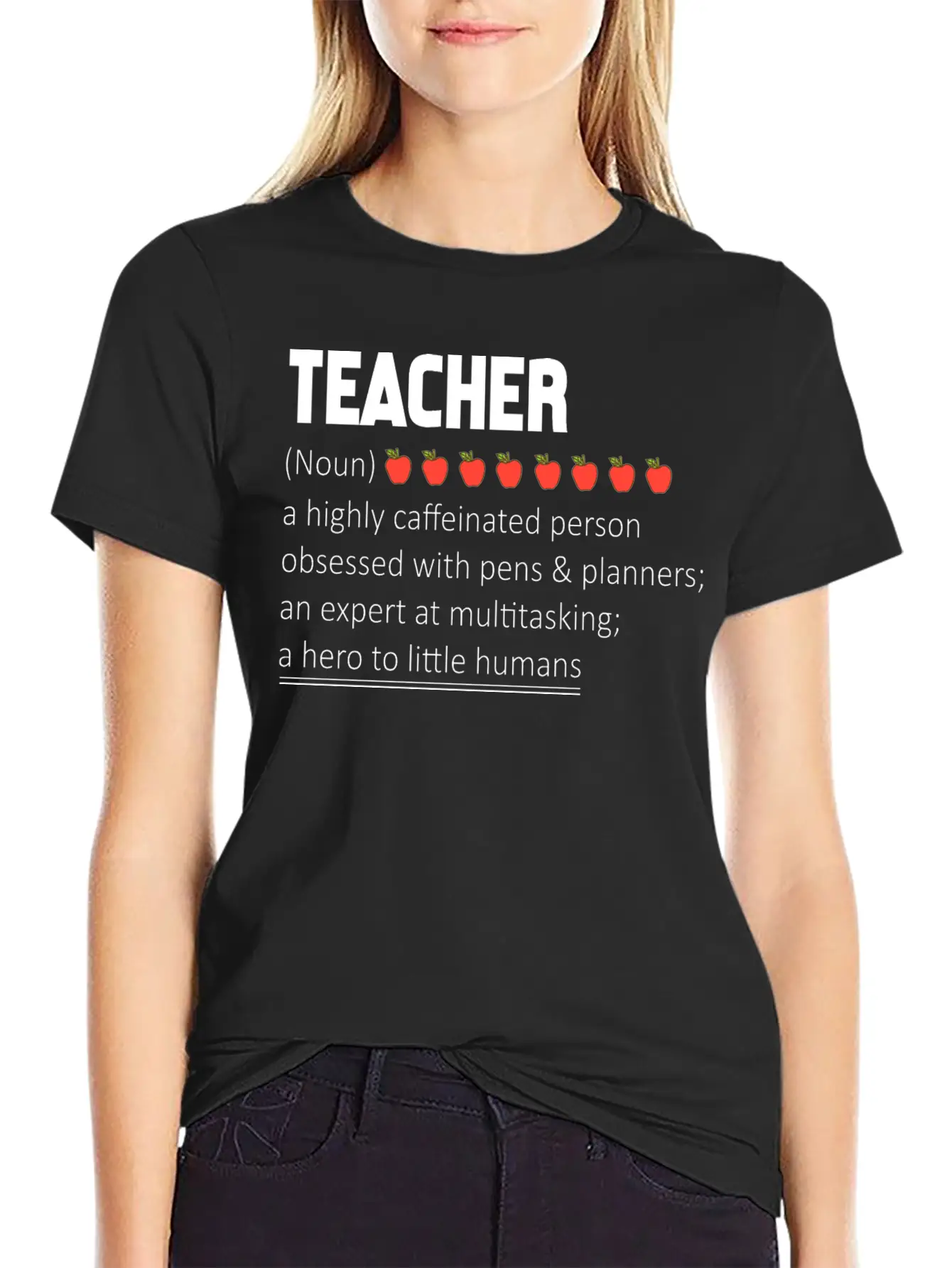 Teacher A Highly Caffeinated Person Obsessed Stylish Everyday T-Shirt – Unisex Basic Cotton Tee