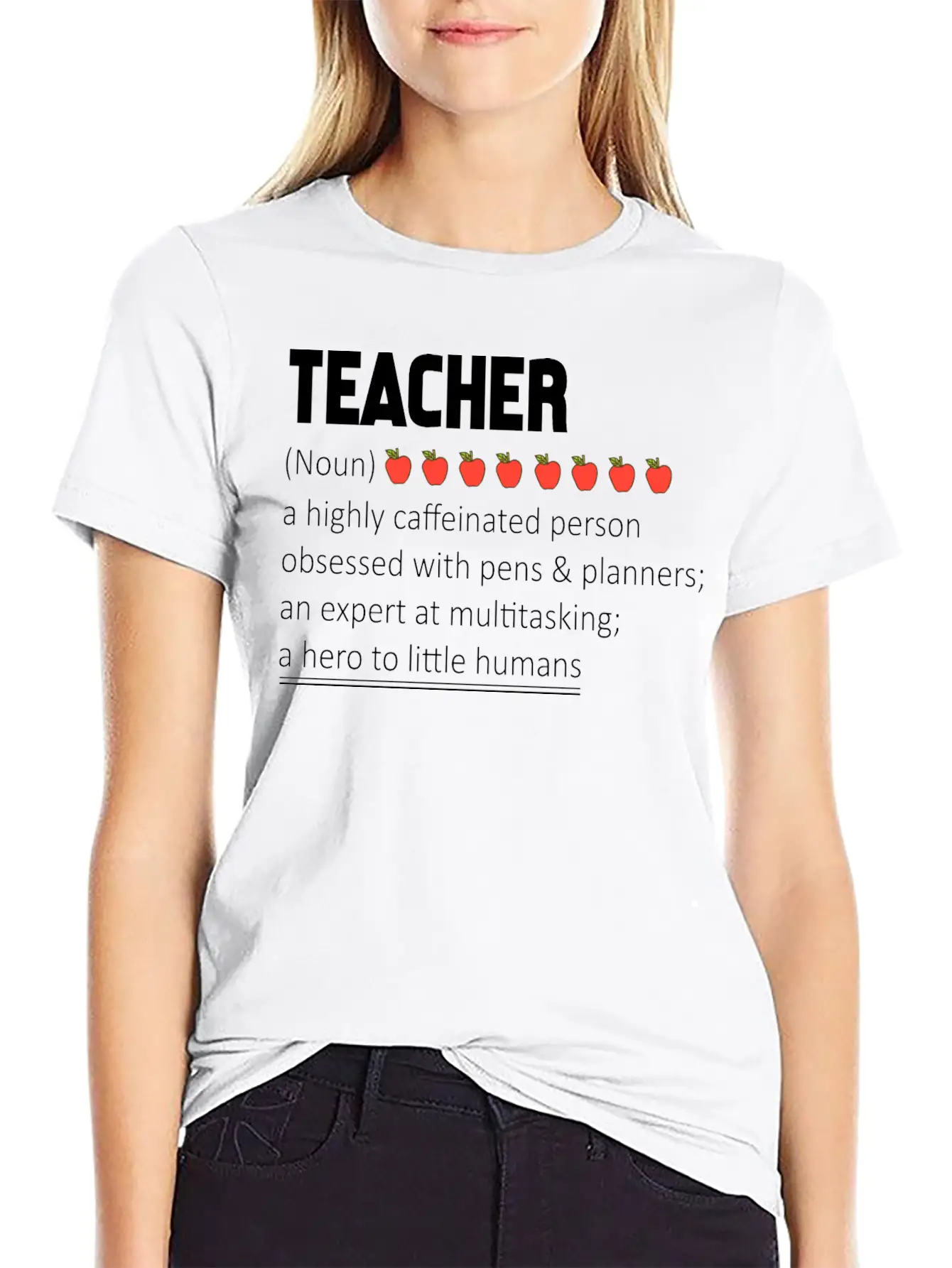 Teacher A Highly Caffeinated Person Obsessed Stylish Everyday T-Shirt – Unisex Basic Cotton Tee