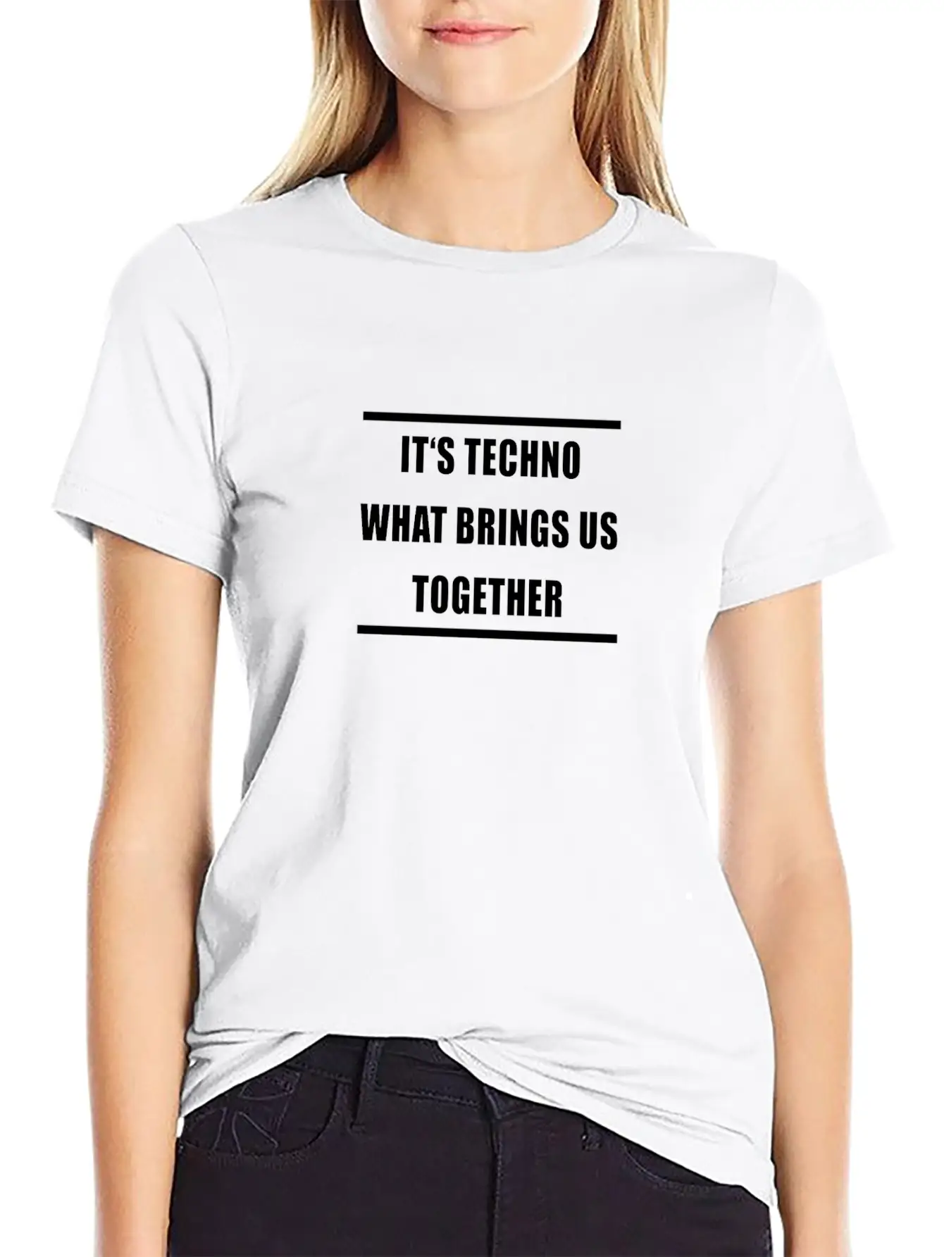 Techno Brings Us Together Unisex Casual T-Shirt – Clean Design For Daily Comfort