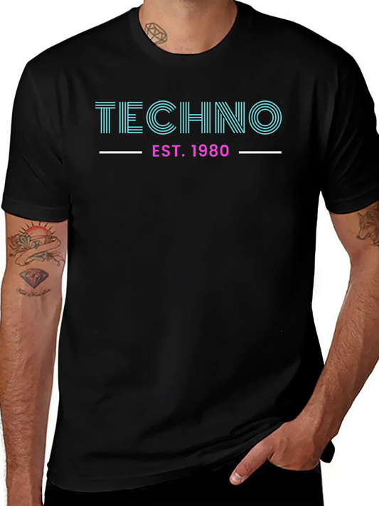 Techno Est 1980 Basic Graphic T-Shirt – Daily Comfort In Soft Cotton
