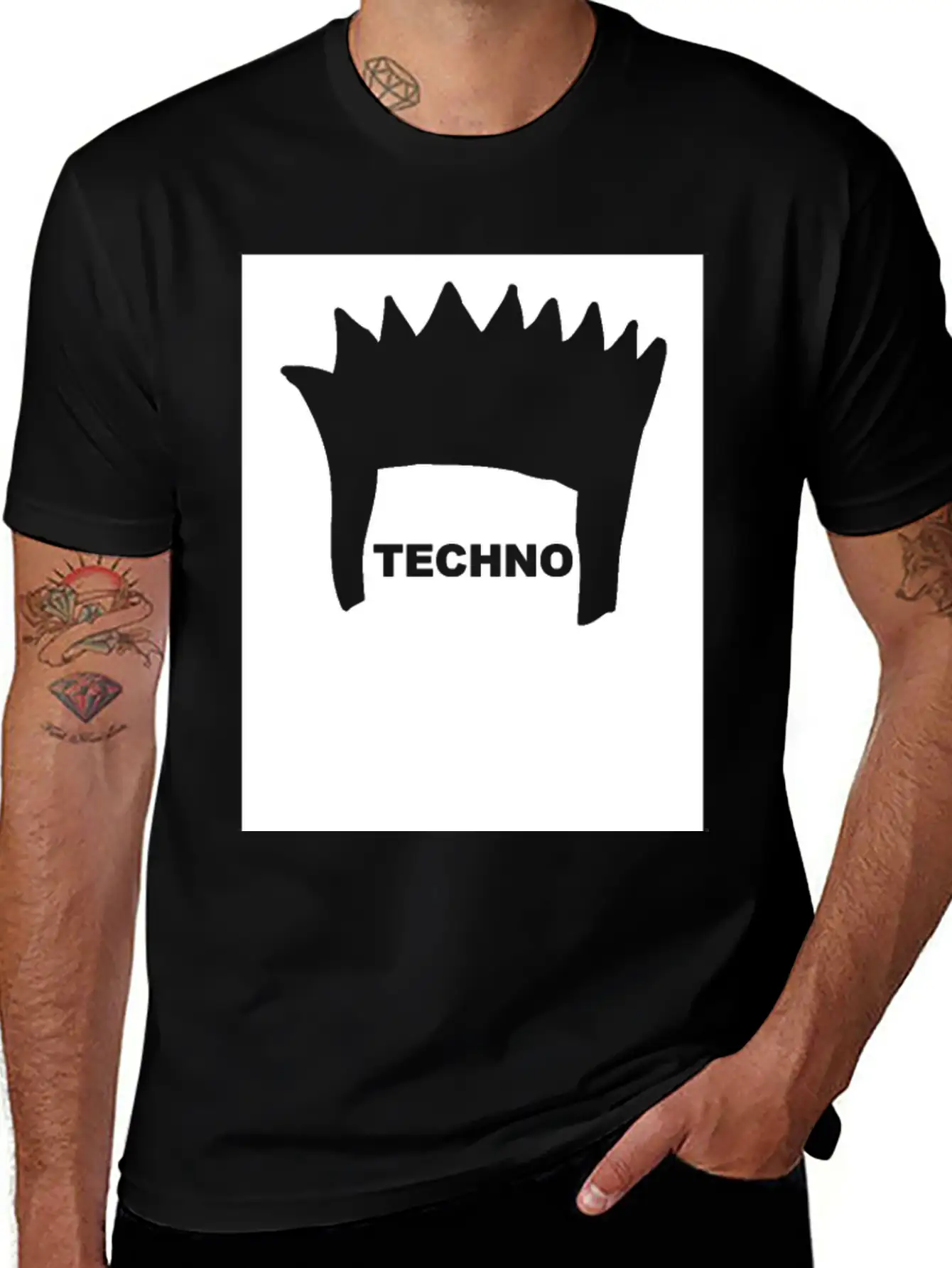 Techno Hair Underground Minimal Techno Minimal Stylish Everyday T-Shirt – Unisex Basic Cotton Tee