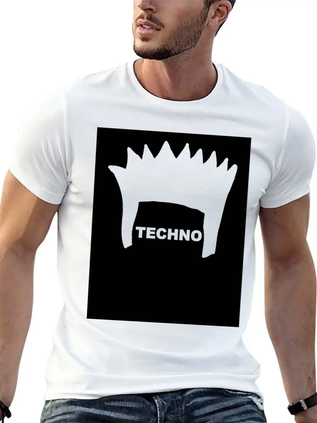 Techno Hair Underground Minimal Techno Minimal Stylish Everyday T-Shirt – Unisex Basic Cotton Tee