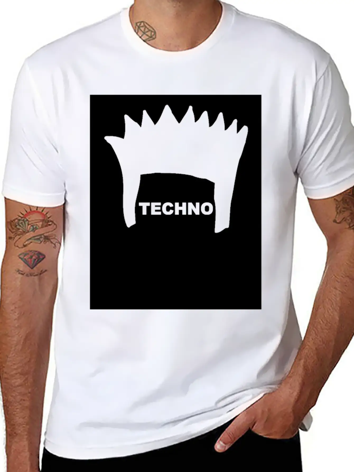 Techno Hair Underground Minimal Techno Minimal Stylish Everyday T-Shirt – Unisex Basic Cotton Tee