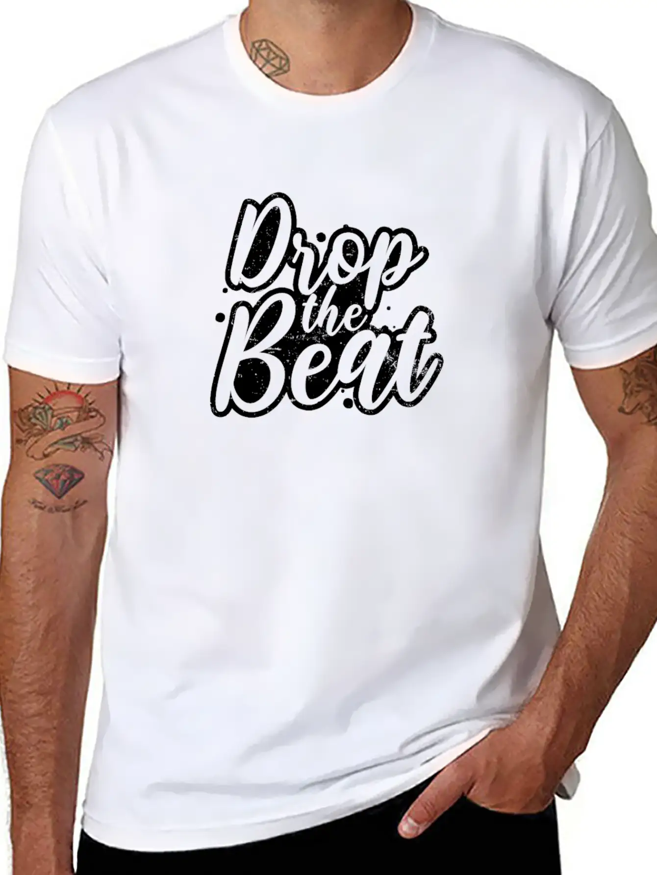 Techno House Drop The Beat Comfortable Minimalist Graphic Tee – Summer Style Essential