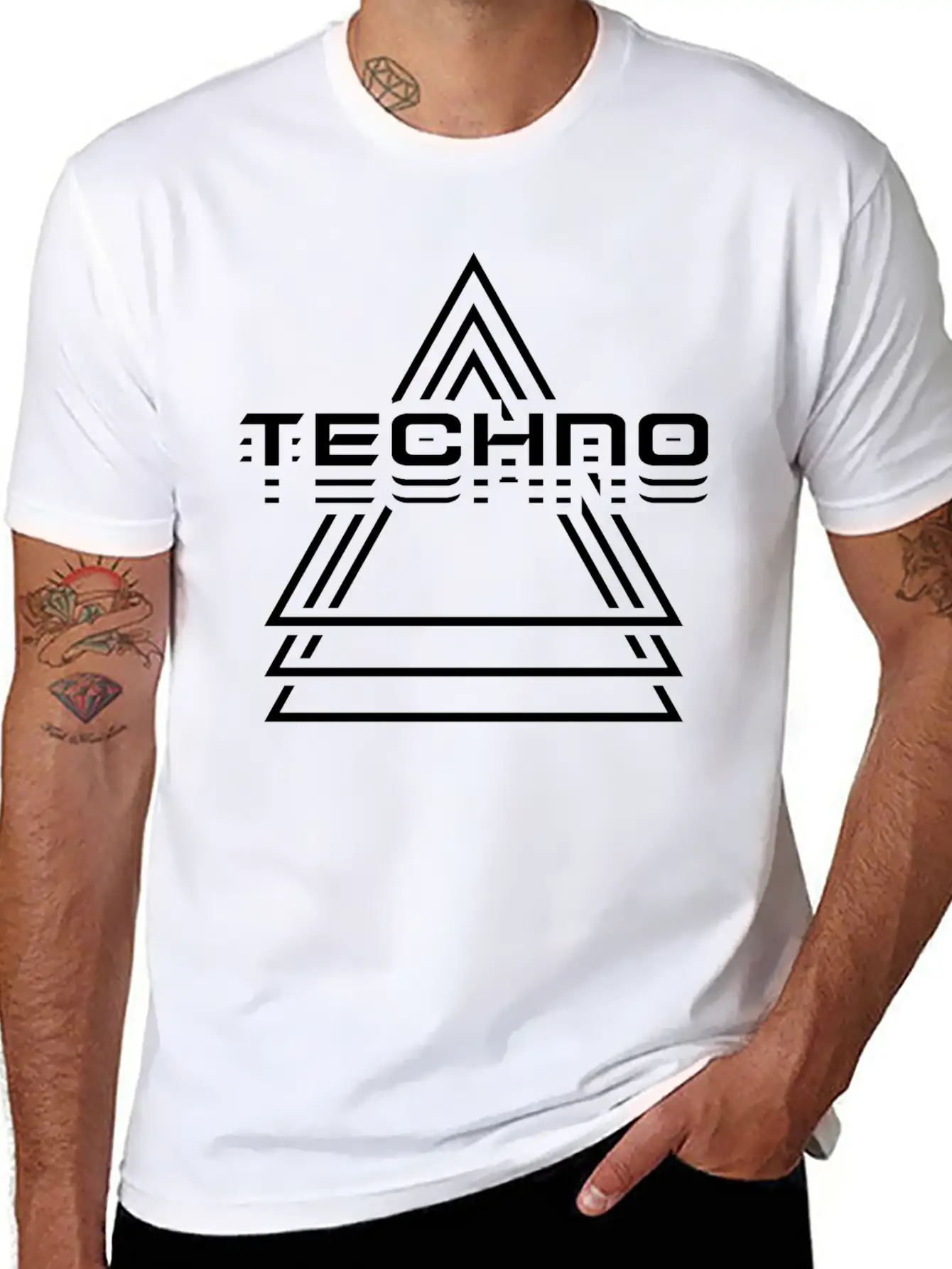 Techno Music Electronic Sound Dance Beat Bass Unisex Short Sleeve Soft Cotton T-Shirt – Casual Everyday Wear