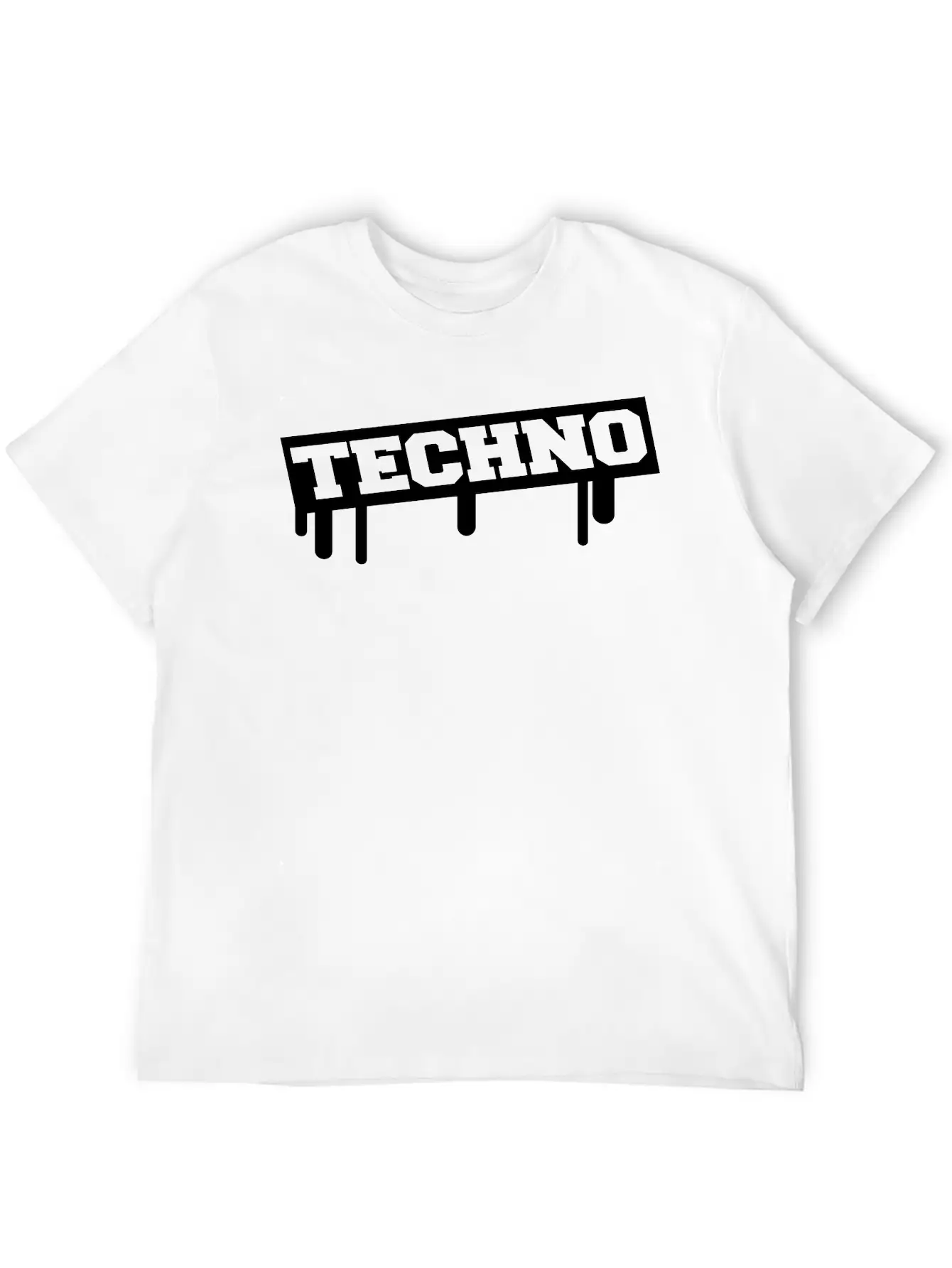 Techno Music Love Graffiti Stamp Quote Party Logo Basic Graphic T-Shirt – Daily Comfort In Soft Cotton